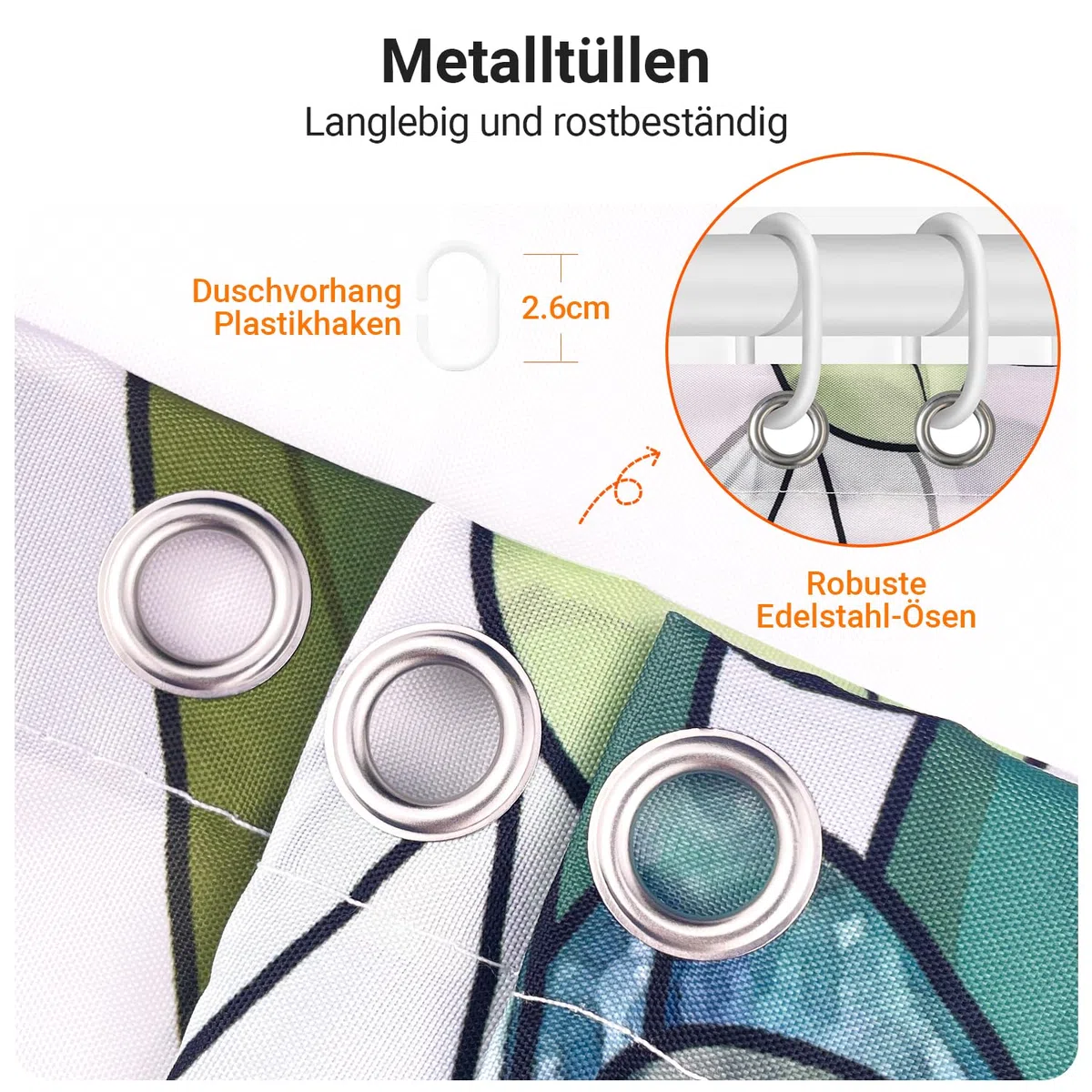 Lerores Duschvorhang 180x180cm, Grün Blätter Antischimmel Textil, Beschwerter Saum Wasserabweisend, Waschbar Polyester Stoff Badevorhänge mit Ösen und 12 Duschvorhangringe für Badezimmer, Badewanne