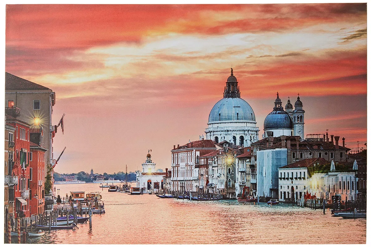 JANDEI - Dekoratives Bild mit LEDs (verschiedenen Bilder) (Markusdom in Venedig 60c40 cm)