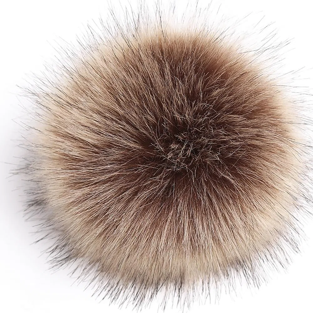 10 Stück 8cm Kunstfell Pompon Fellbommel Pompon Bommel für Mützen Beanies Fellbommel Fellpompon Künstlicher Haarball für Tasche Anhängern Schlüsselanhänger Dekoration Bekleidung Zubehör -braun