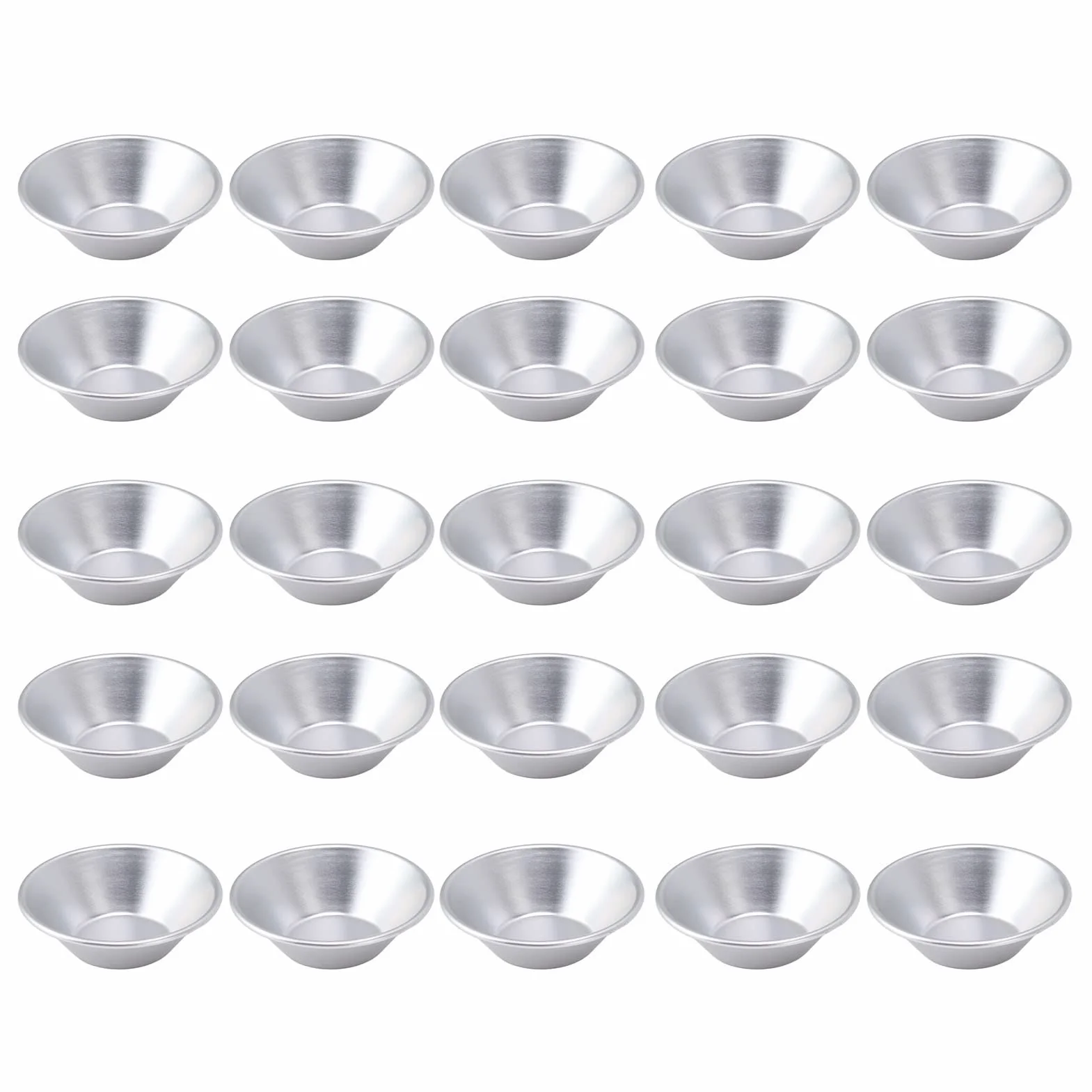 25 Stück Eier Torte Form, Pasteis de Nata Tartelette Förmchen Set, Aluminiumfolie Eierkuchenformen, Kleine Cupcake Kuchen Keksform Backförmchen, für Muffin Gebäck Eierkuchen