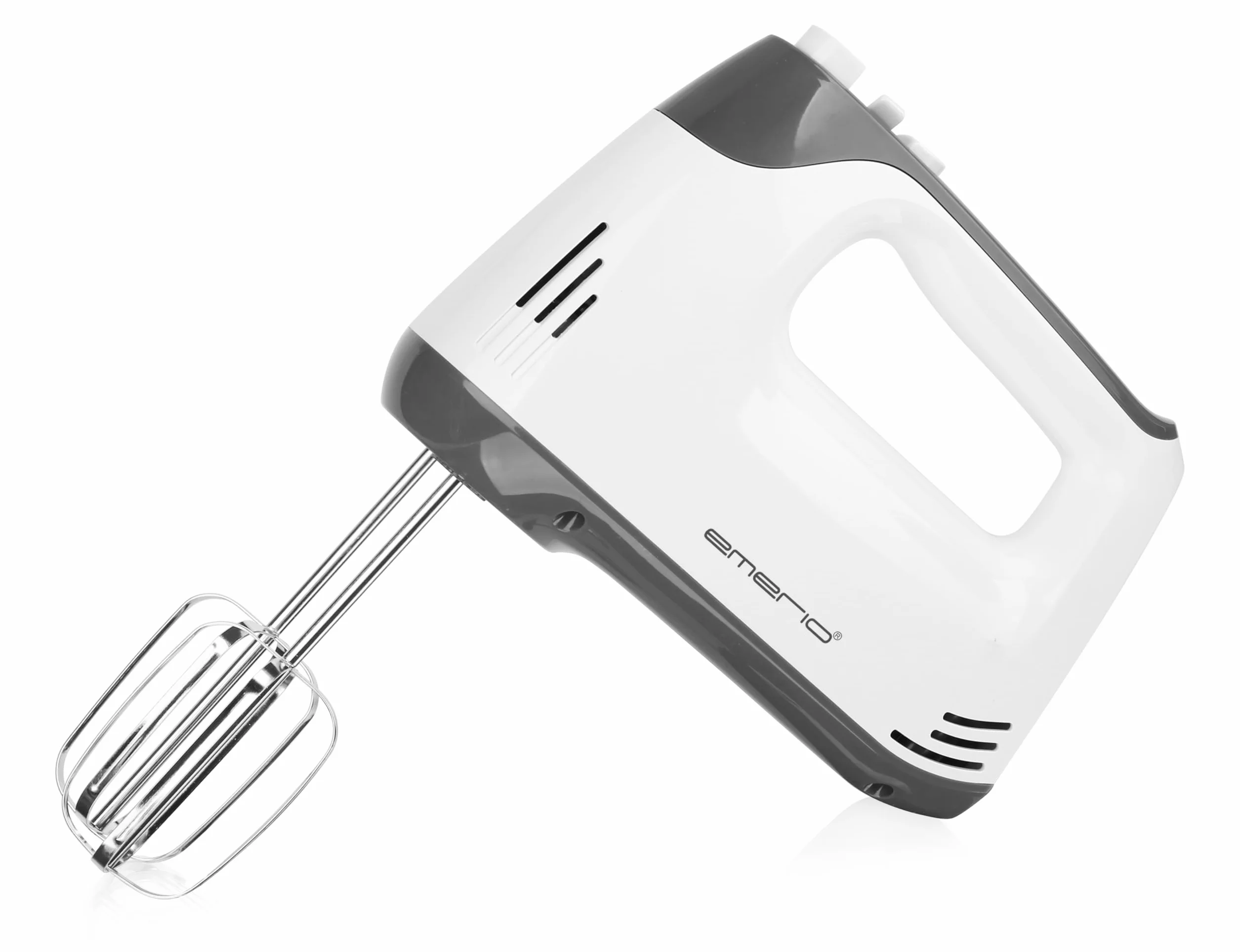 EMERIO elektrischer Handmixer Handrührer Mixer Handrührgerät mit 400 Watt 5 Geschwindigkeiten & Turbotaste extra lange Schneebesen + Knethaken aus Edelstahl (geschirrspülgeeignet) BPA-frei HM-130365