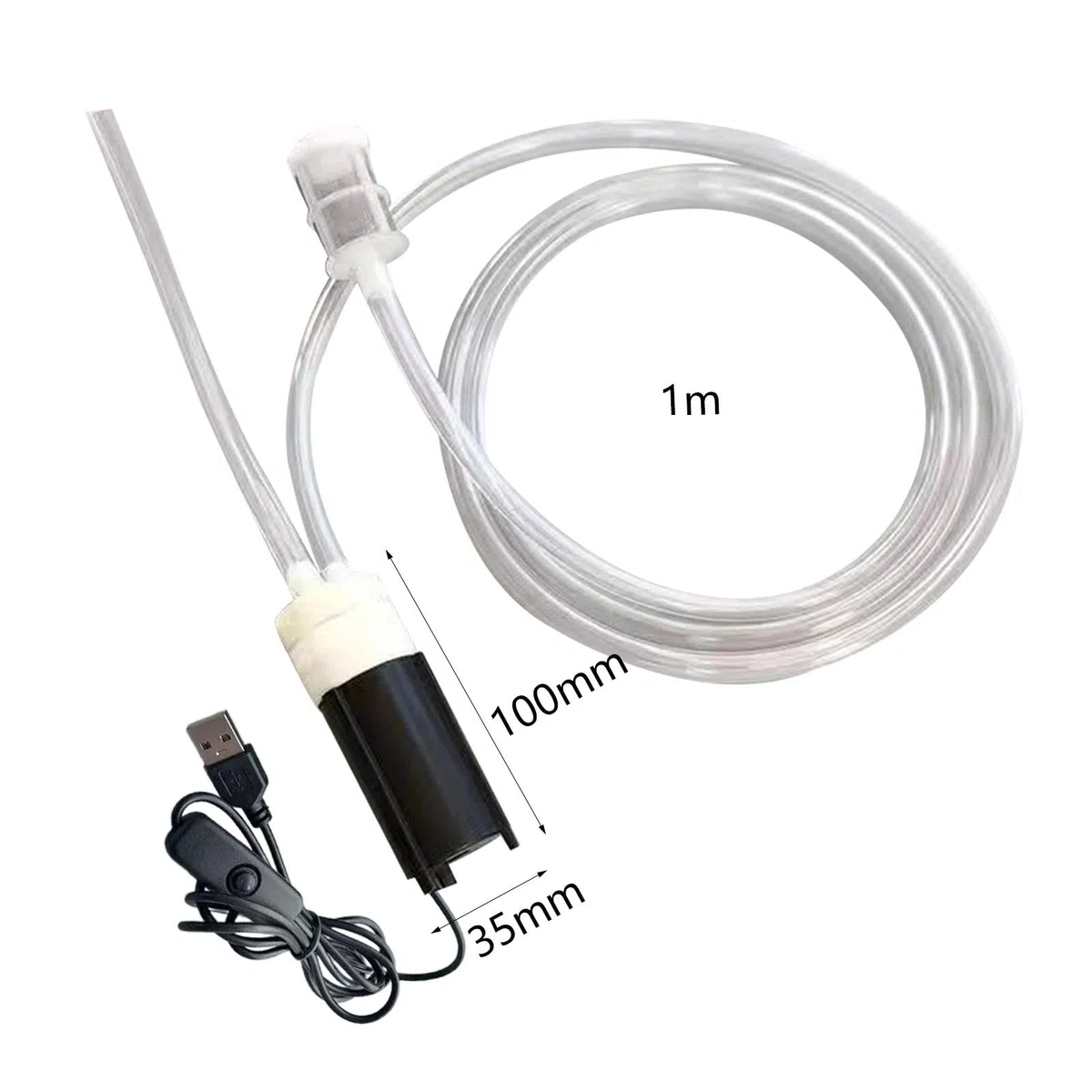 perfk Tragbares Elektrisches Schnaps-Absauggerät - Mini-Weinpumpe-Elektrischer Weinsiphon- mit 1m Silikonschlauch, USB,Transferpumpe-für Hausbrauen, Weinherstellung & Destillieren