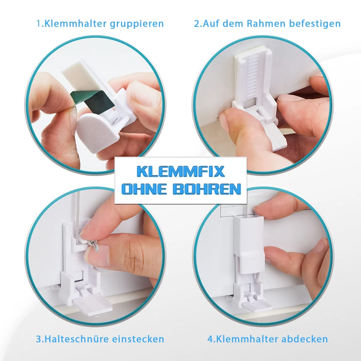 bobodeco Plissee ohne Bohren Plissees Klemmfix - Weiß 80 x 130 cm (BxH) - Easyfix Plisseerollo Jalousie Faltrollo Blickdicht - Sichtschutz - Sonnenschutz Fertifplissee - Rollos für Fenster und Tür