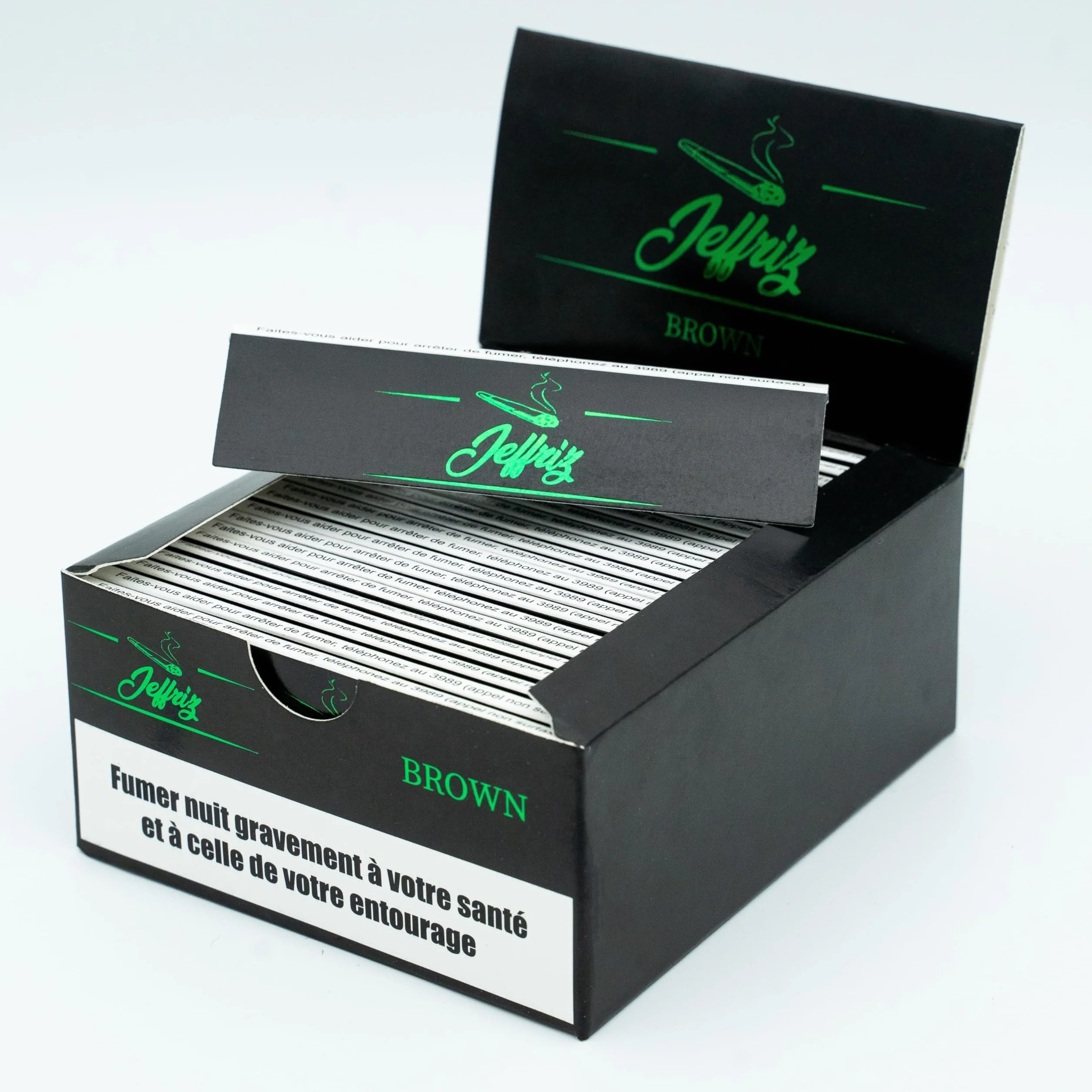 Longpapers King Size Slim Ungebleicht | Jeffriz Zigarettenpapier | Longpapes Ultra Dünne Blättchen, Langsame Verbrennung | 50 Heftchen mit je 32 Papers | Naturgummi Klebestreifen