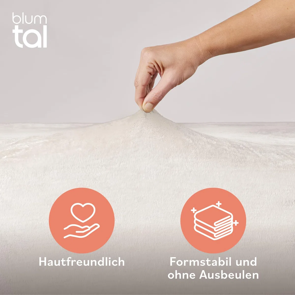 Blumtal Spannbettlaken Cashmere Touch 90x200 cm - Plüsch Oeko-TEX Zert. - Weich Warm Bettlaken - Mikrofaser Ivory-Weiß