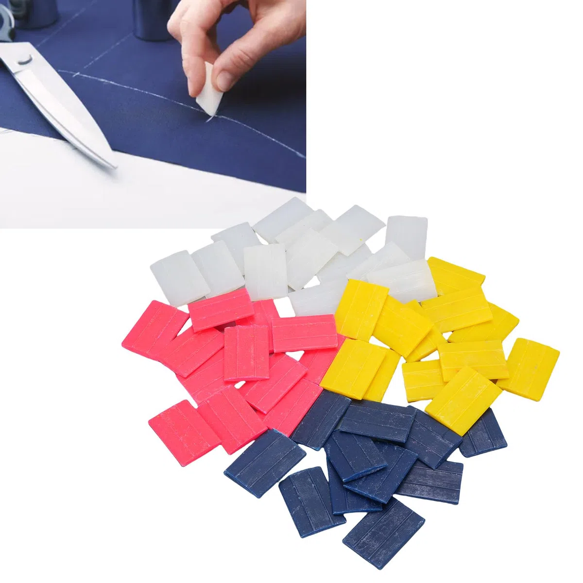 HEEPDD 50 Blatt 4 Farben Professionelle Schneider Kreide Wachs Experte Nähen Kreide Zum Handwerk Markieren Kleidungsveränderungen mit Einfach Waschbarem NO RESER