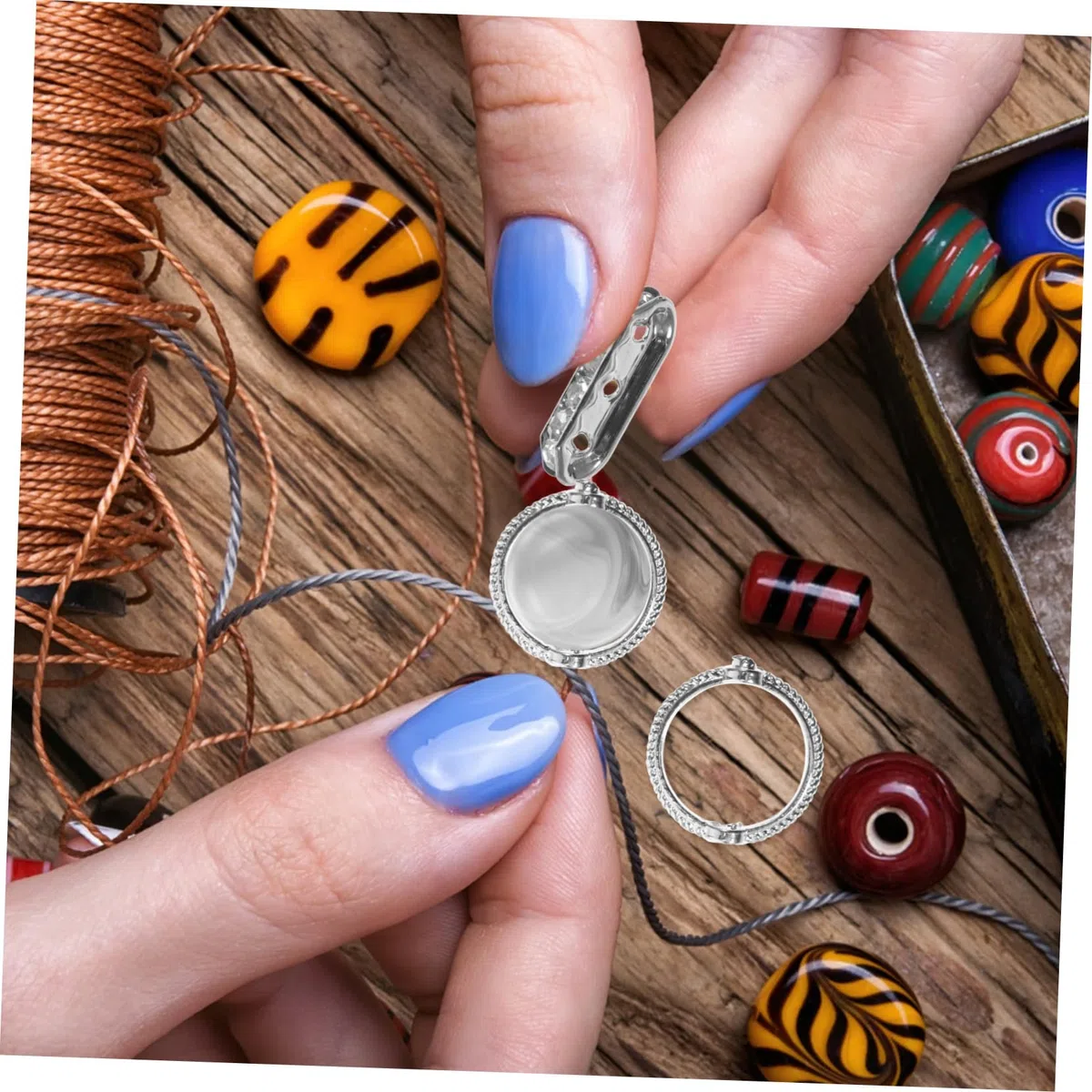 Alipis Runde Perlenringe zum Auffädeln 50 Stück für Selbstgemacht Armbänder und Schmuckherstellung Kunststoffmaterial 15mm Durchmesser für Bastelprojekte