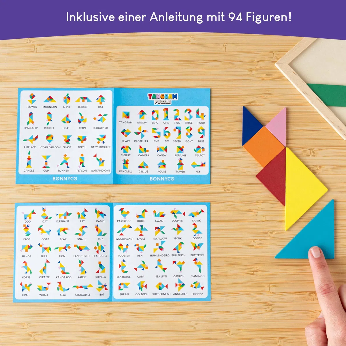BONNYCO Tangram Kinder Mitgebsel Kindergeburtstag Gastgeschenke 30 Stück. Tangram Puzzle, Kleine Geschenke für Kinder. Give Aways Kindergeburtstag Mitgebsel Set, Pinata Füllung, Mini Spielzeug