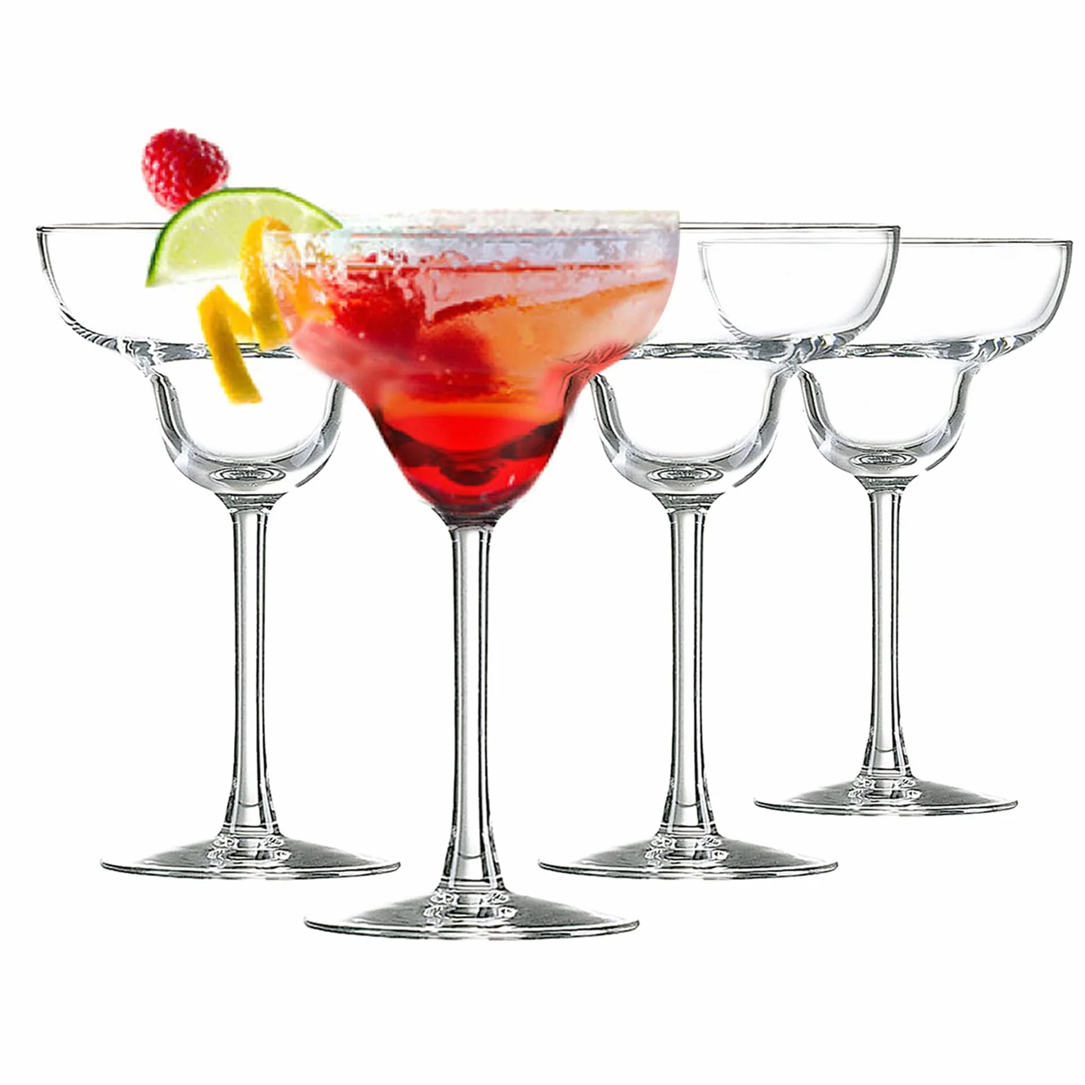 alpina Margarita Gläser Set 4 Stück - Cocktailgläser für Margarita Und Exotische Getränke - Klarglas - 250 ml, Durchsichtig