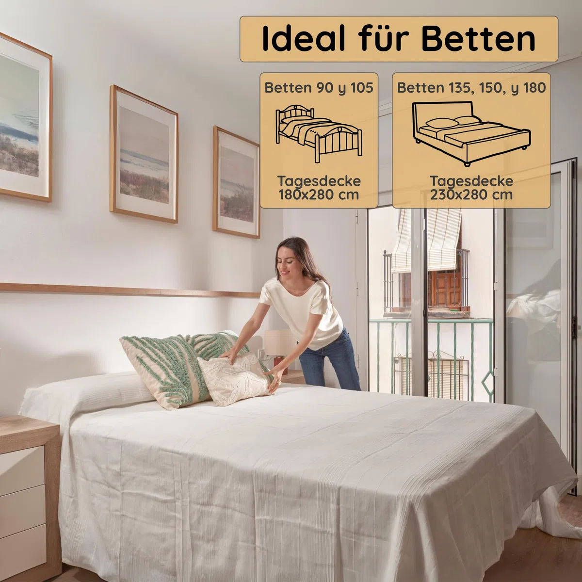 Jarapa Home Tagesdecke Baumwolle Wohndecke – Sofadecke Sofaüberwurf Bettüberwurf Überwurfdecke für Sofa & Bett – Mehrzweckdecke Couch Überwurf Plaid – Dünne gesteppte Decke