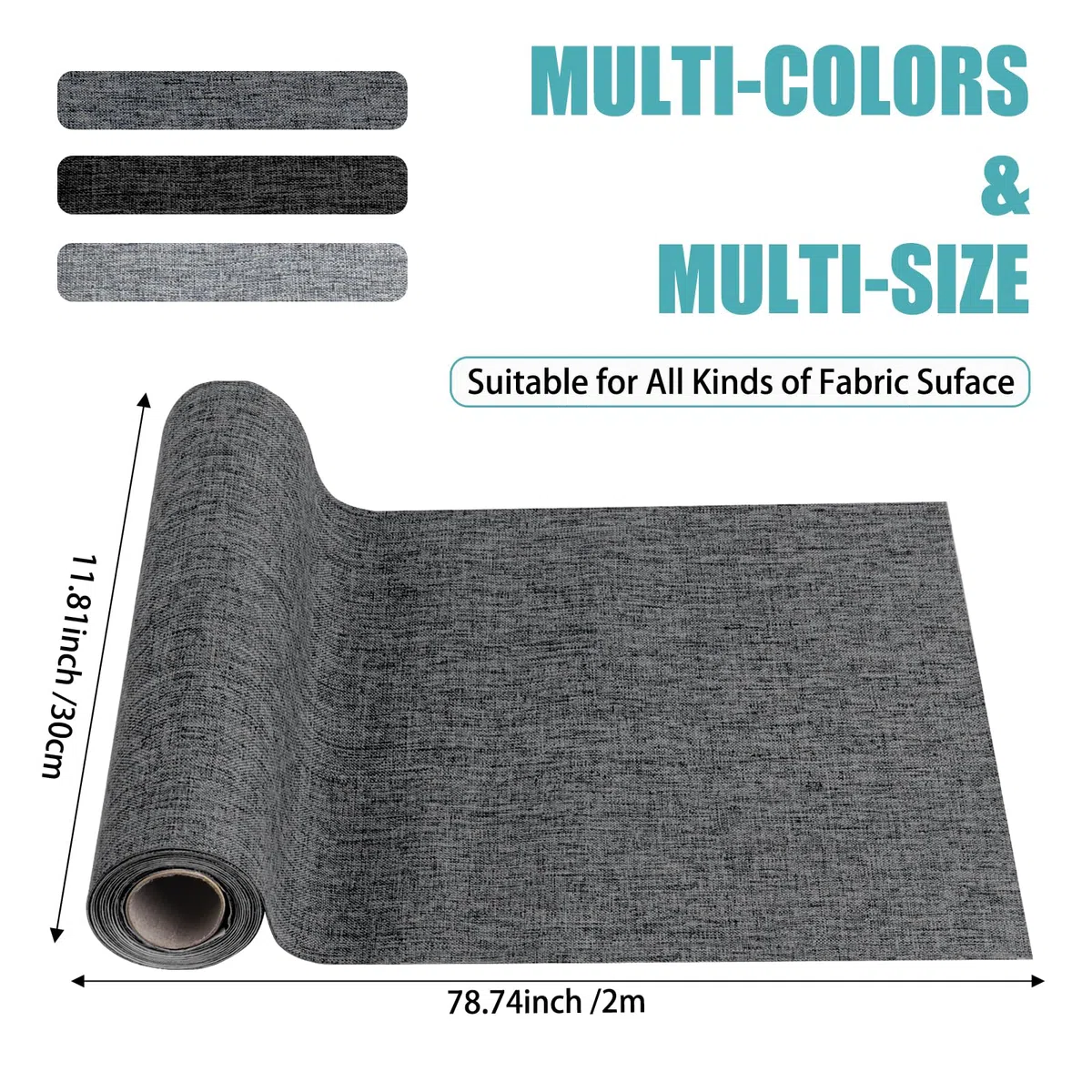 Flicken Selbstklebend Stoff 30cm x 2m Leinen Patches Selbstklebend Autositz Reparaturset Stoff Klebestoffflicken Perfekt für Sofas, Autositze, Möbel, Vorhänge