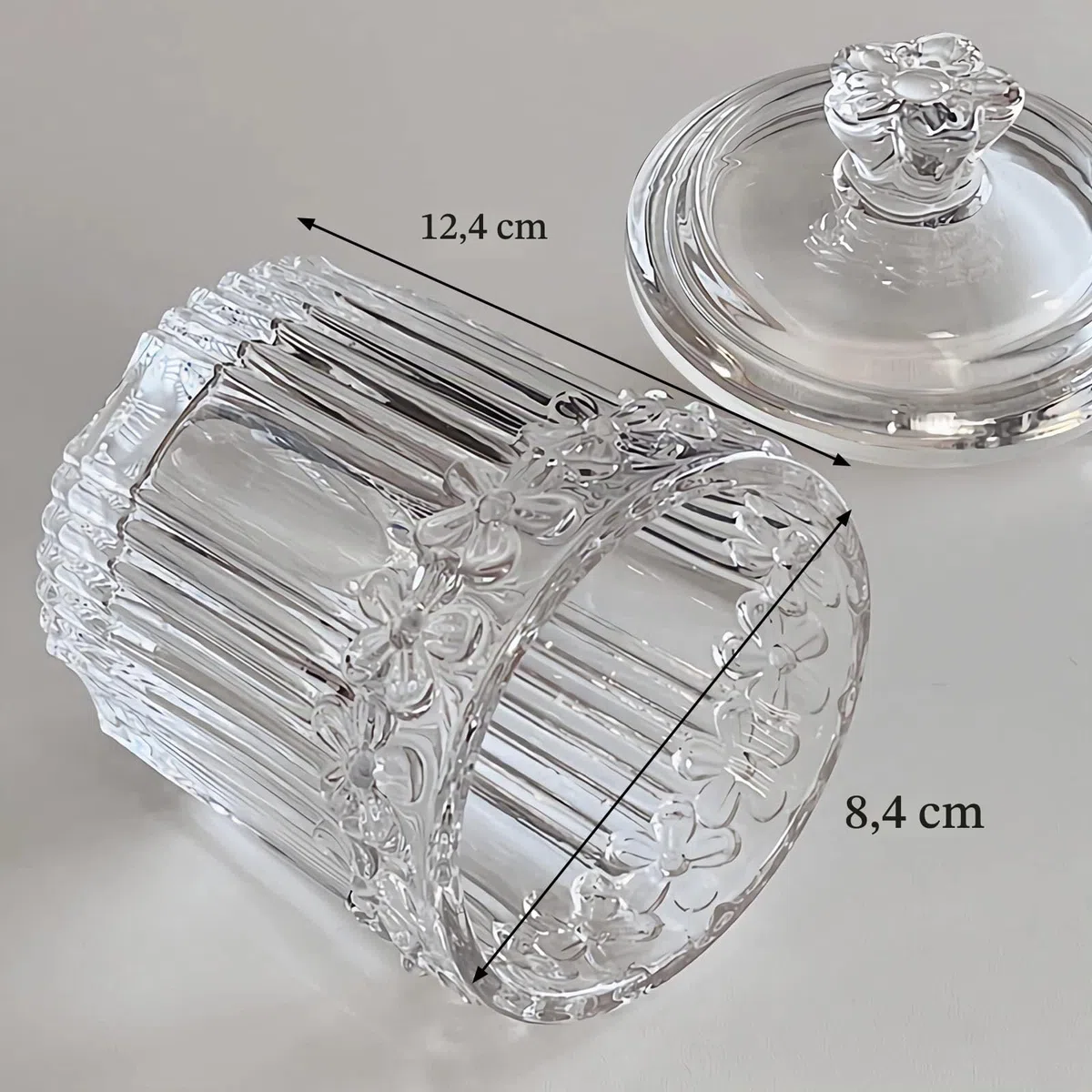 rejomiik Qtip Apothekergläser aus Glas mit Deckel, Badezimmer-Zubehör, Kosmetik-Organizer und Make-up-Aufbewahrungsbehälter für Wattestäbchen, Bälle, Pads, Zahnseide-Picker, Süßigkeiten, transparent