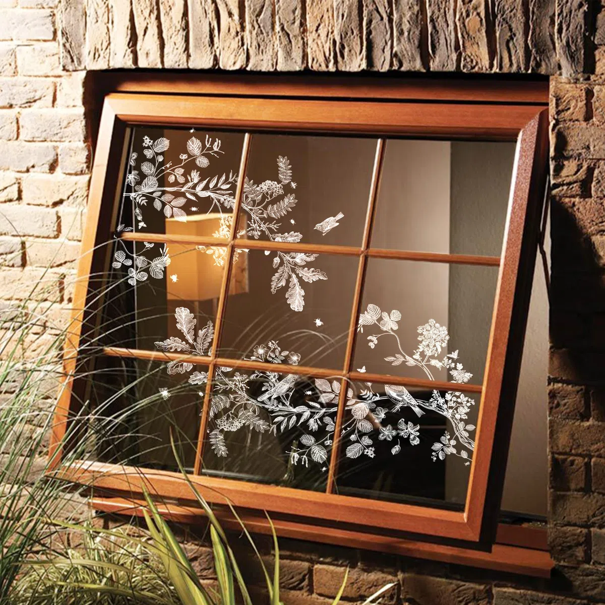 Neukids Vögel Fenstersticker, Weiß Blumen Zweig Vögel Fenster Aufkleber, Pflanzen Fensterbild Aufkleber für Wohnzimmer Schlafzimmer Küche Bad Büros Glastüren Fensterdeko