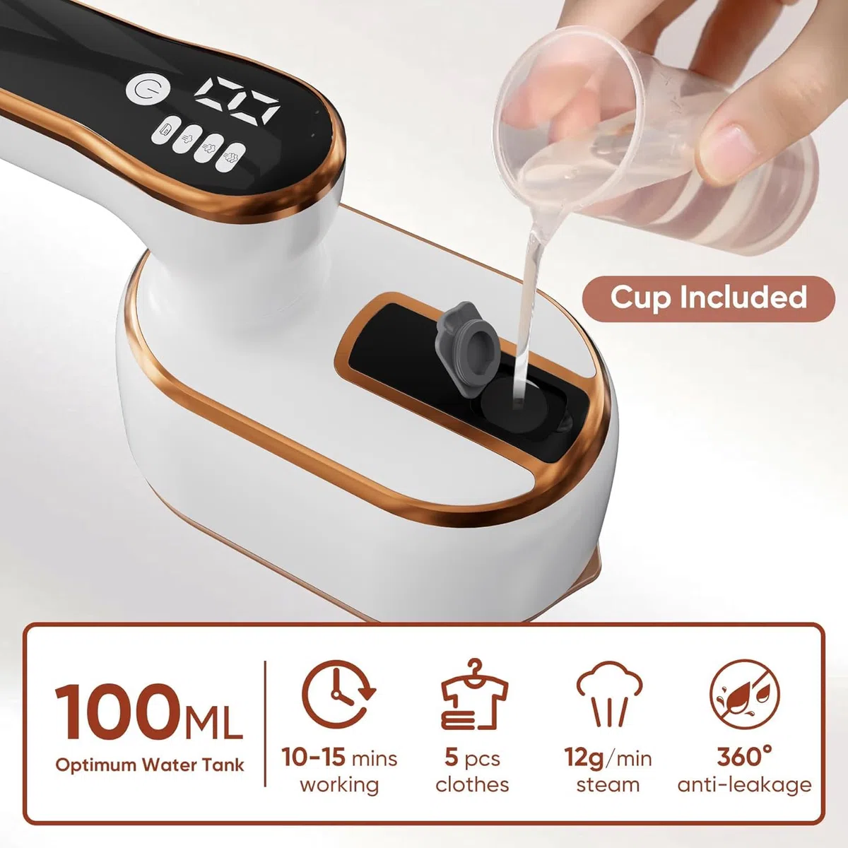 Mini Reise Dampfglätter & Bügeleisen 2-in-1 (1000W, 220V-240V) – Trockene & Nassanwendung, 3 Dampfstufen, 100ml Wassertank – Ideal für Reisen, Studentenzimmer, Haushalt & Kleidungspflege