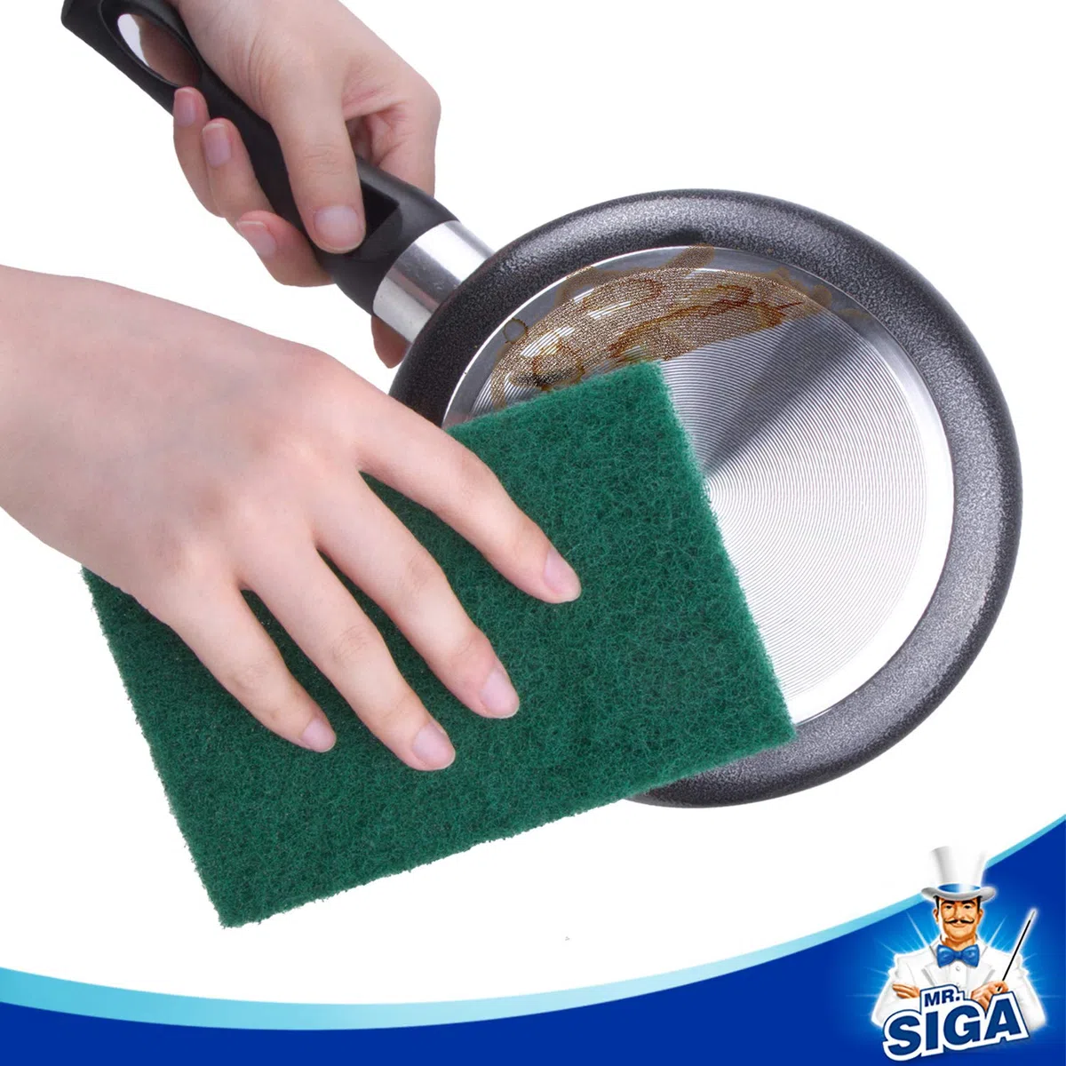 MR.SIGA Hochleistungs-Scheuerschwamm Haushaltsschrubber Reinigungstücher Topfkratzer für Küche, Spüle, Schale, 24er-Pack, 10 x 15 cm(3,9 x 5,9 Zoll), Grün