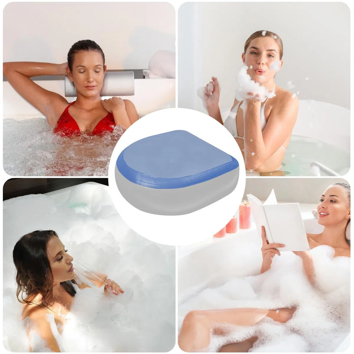 Whirl-pool-Sitzerhöhung – Aufblasbares Whirl-pool-Kissen | Booster-Whirlpoolsitz Mit Gewicht | Badewannenkissen Whirl-pool-Zubehör | Aufblasbares SPA-Sitz-Saugnapfkissen | Aufblasbarer Sitz Für Erwach