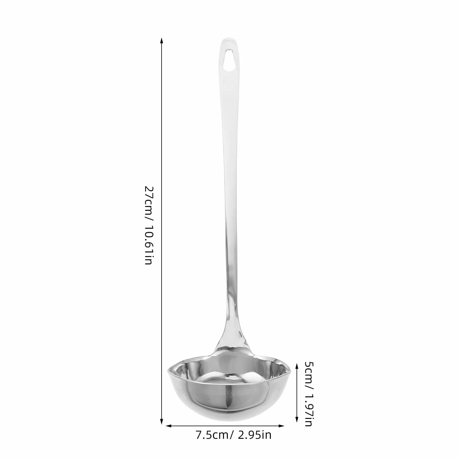 SEWACC Edelstahl-Schöpfkelle Mit Ausgießer Und Zwei Mundöffnungen 10.63 Zoll Lange Suppenkelle Für Haushalt Und Gastronomie Kontrolliertes Ausgießen Für Suppen Und Saucen