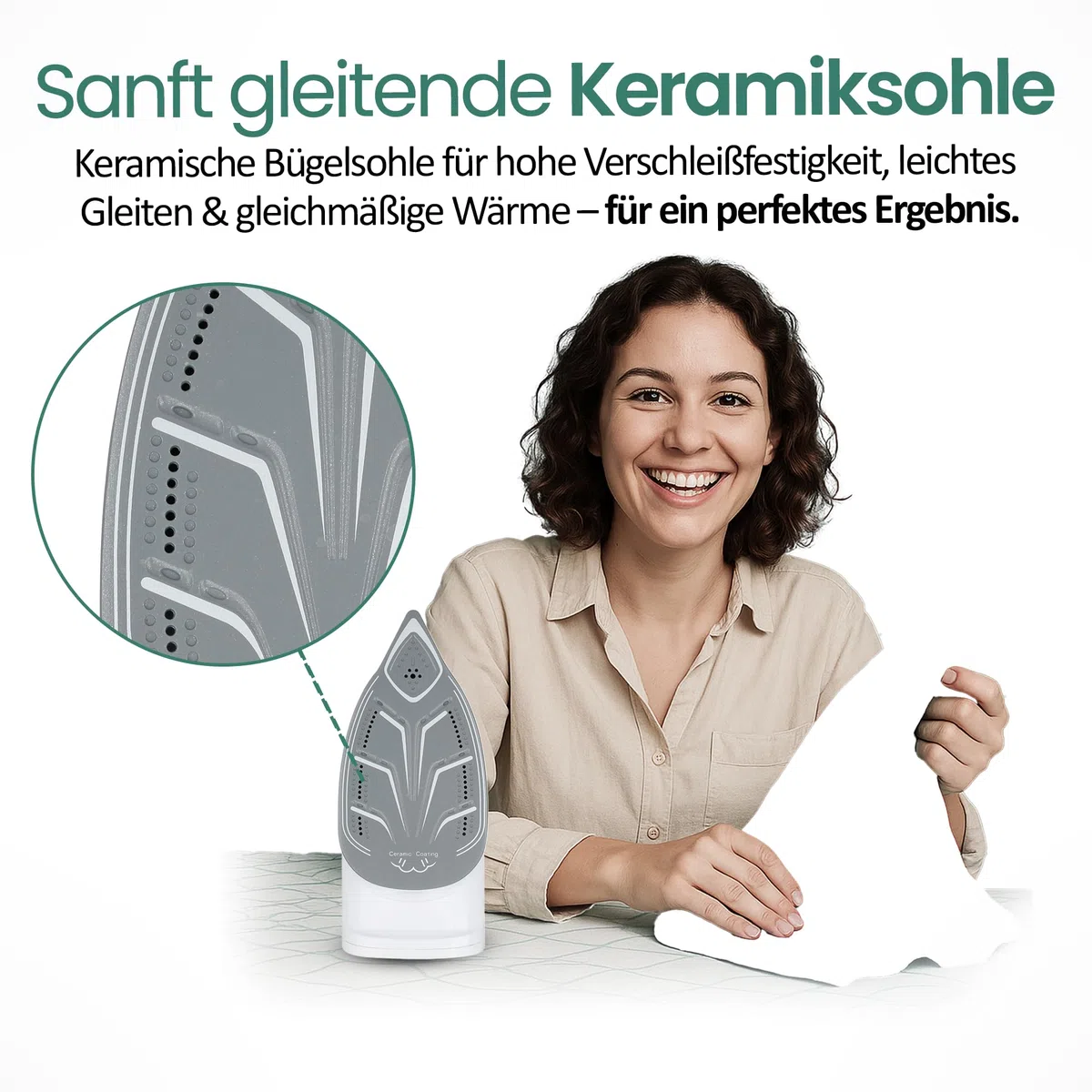 Emerio Bügeleisen Dampfbügeleisen, 2000 Watt, besonders gleitfähige Keramik-Bügelsohle, Selbstreinigung, Sprühwasserfunktion, Tropfstopp, Vertical Dampf, großzügiger 200ml Wassertank, SI-110298.4