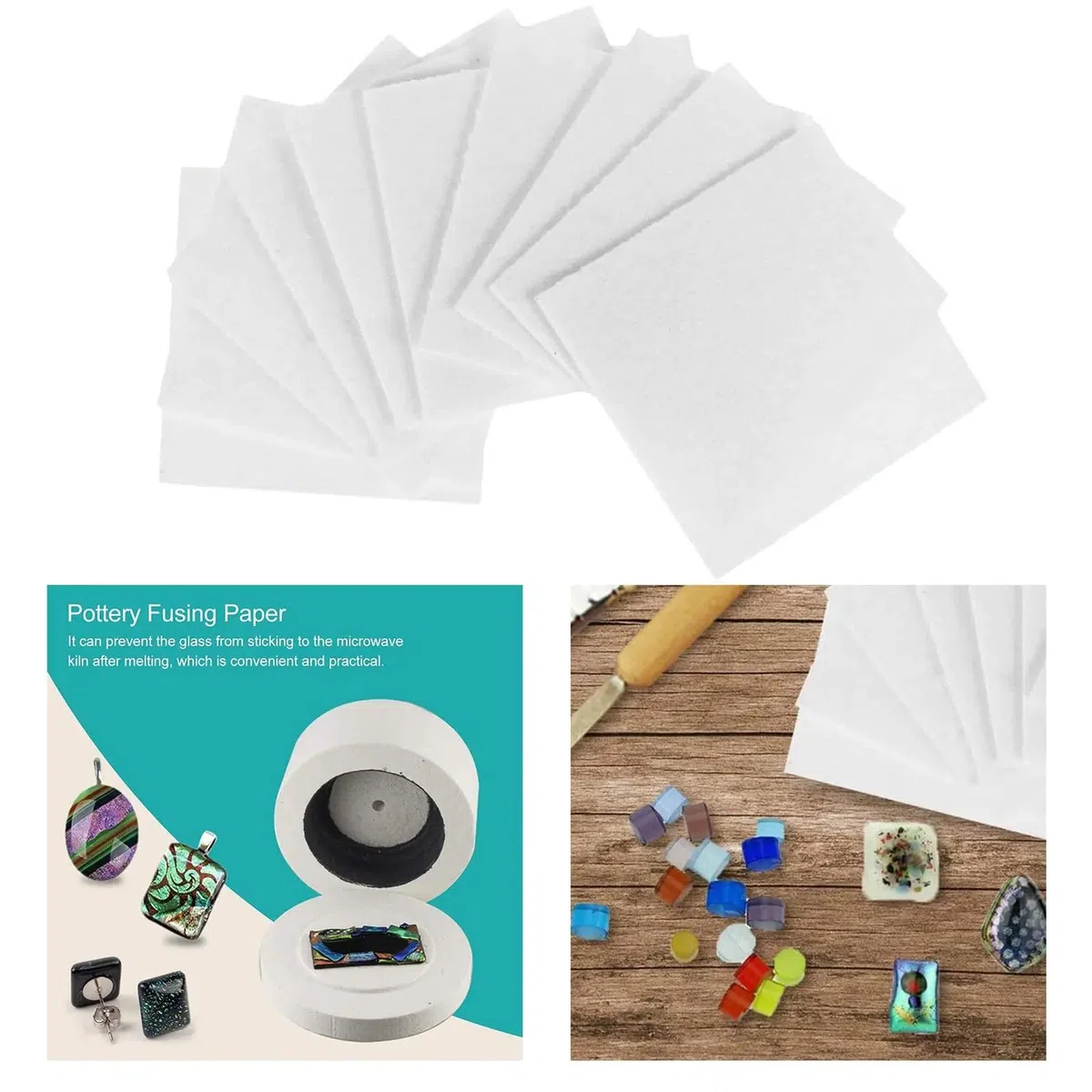 100 Blatt Mikrowellenofen-Papierregal, Papier, 11,9 cm, Keramikfaser-Papierisolierung, Keramikfaserdecke