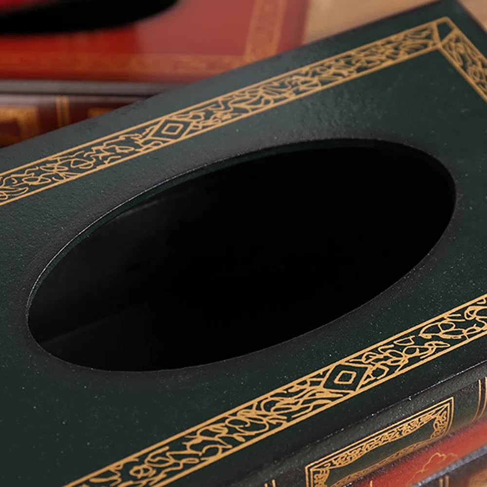Kaxich Taschentuchbox, Box für Kosmetiktücher Antikes Buch Taschentuchspender Tücherbox Kosmetikbox für Zuhause Büro Auto
