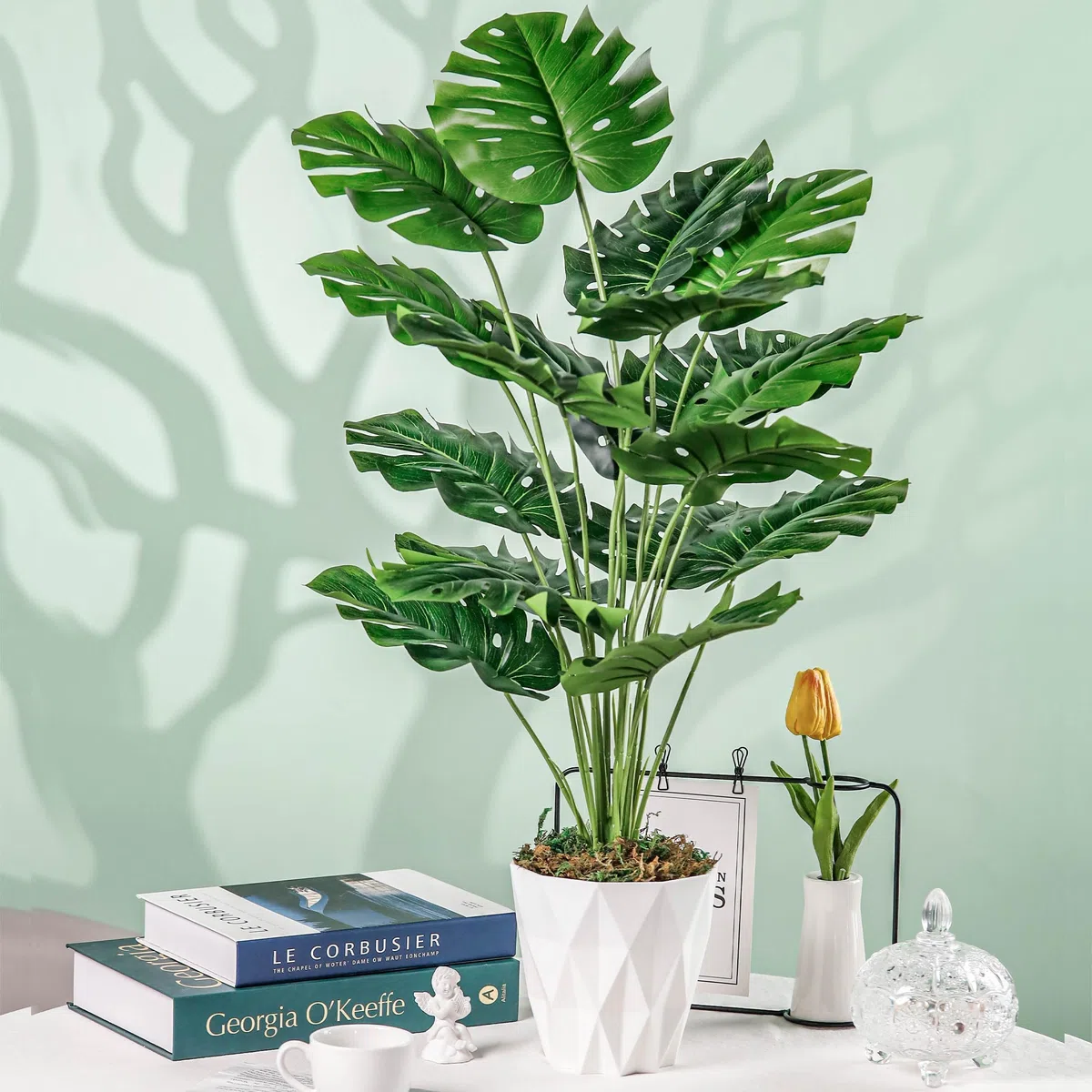 Der Rose Kunstpflanze Künstliche Pflanzen Wie Echt 71 cm Kunstpflanzen Groß Fake Plant für Wohnzimmer Badezimmer Schlafzimmer Zimmer Balkon Deko