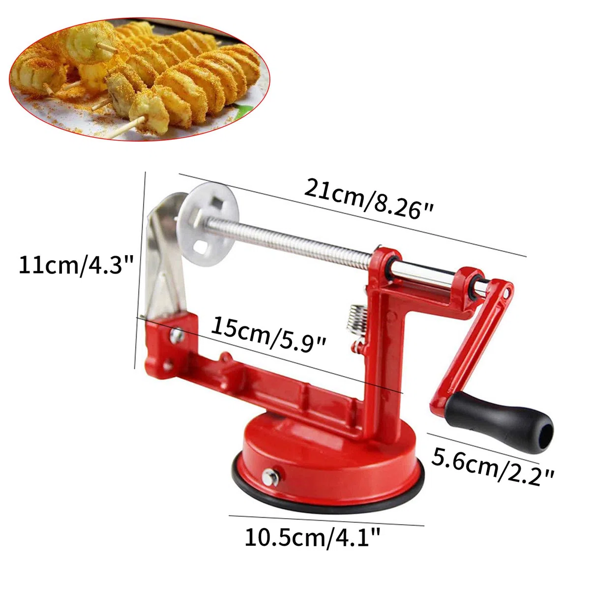 Spiralkartoffelschneider, Apfelschneider Kartoffelschneider Edelstahl, Spiralschneider Kartoffel Mit Rutschfester Griff Für Obst Kartoffeln Tornado Chips Gurken Süßkartoffeln Oder Karotten