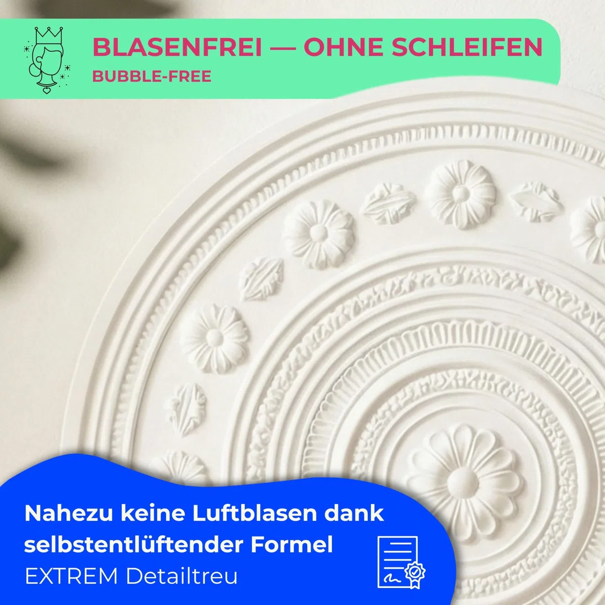 Gießpulver Weiß 4,5kg für Silikonformen, KERANO Made in Germany | In 15 Minuten entformbar, ohne Brennofen. Bildet feinste Details scharf ab, für Vasen, Kerzenhalter, Schalen & Skulpturen