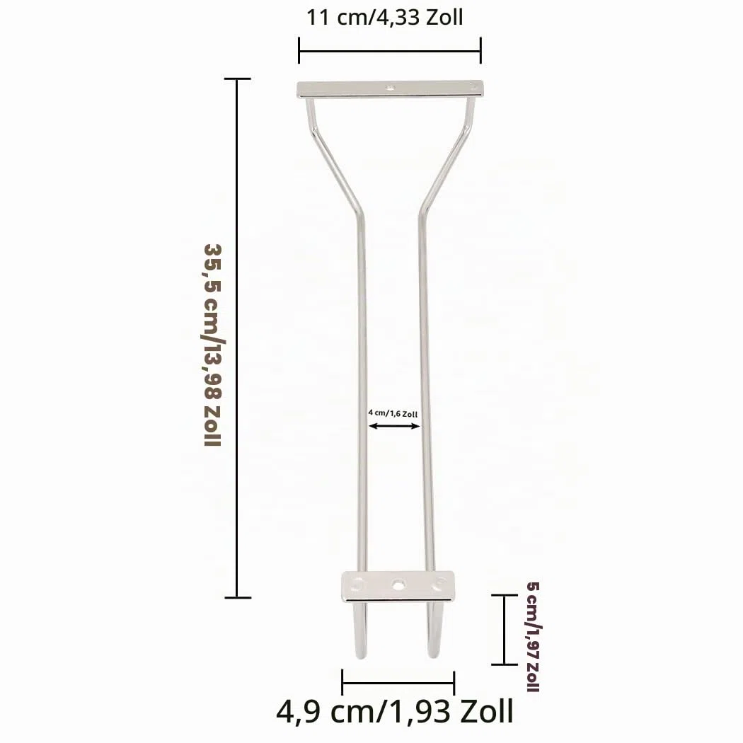 Stielglas-Regale, 2 Stück, 35,5 cm, Edelstahl, Weinglas-Regale, Unterschrank, Weinglashalter, Stielgläser, Draht-Weinglas-Aufhänger