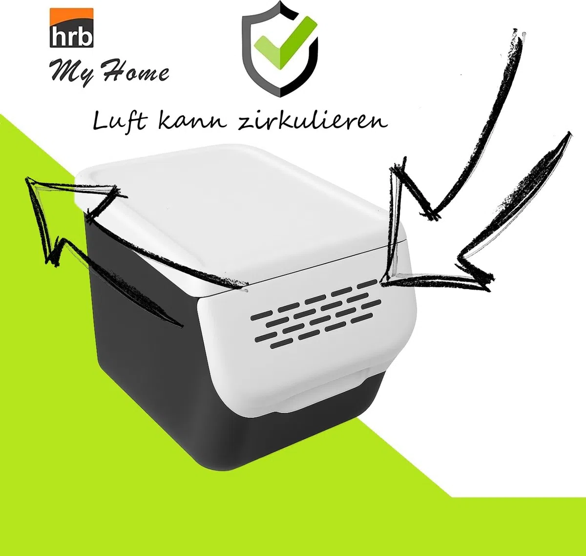 HRB 2er Set Aufbewahrungsbox mit Deckel - Kartoffelbox - Kartoffel Aufbewahrungsbox - Trocken und Lichtschutz - Spülmaschinengeeignet - Länger Haltbar - Verlangsamtes Keimen - Praktische Lagerung