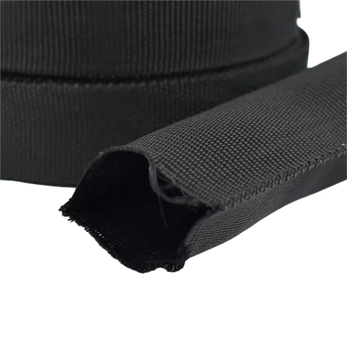 5/10 Meter doppellagiges hohles Polyester-Gurtband, 20–50 mm Breite, Handtaschengurt, Nähbesatz, Bastel-Schrägband(Black-20mm,5Meters)