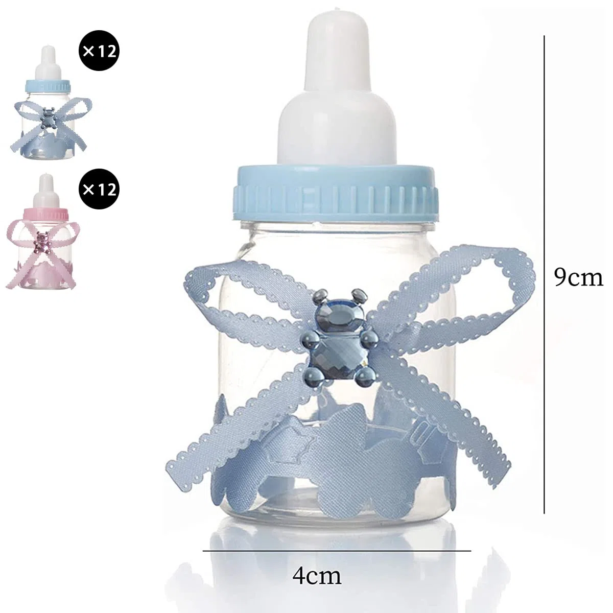 24 Stück Flaschen Geschenk Box - Gastgeschenke Baby Shower Taufe - Candy Flasche Schnuller Milchflasche
