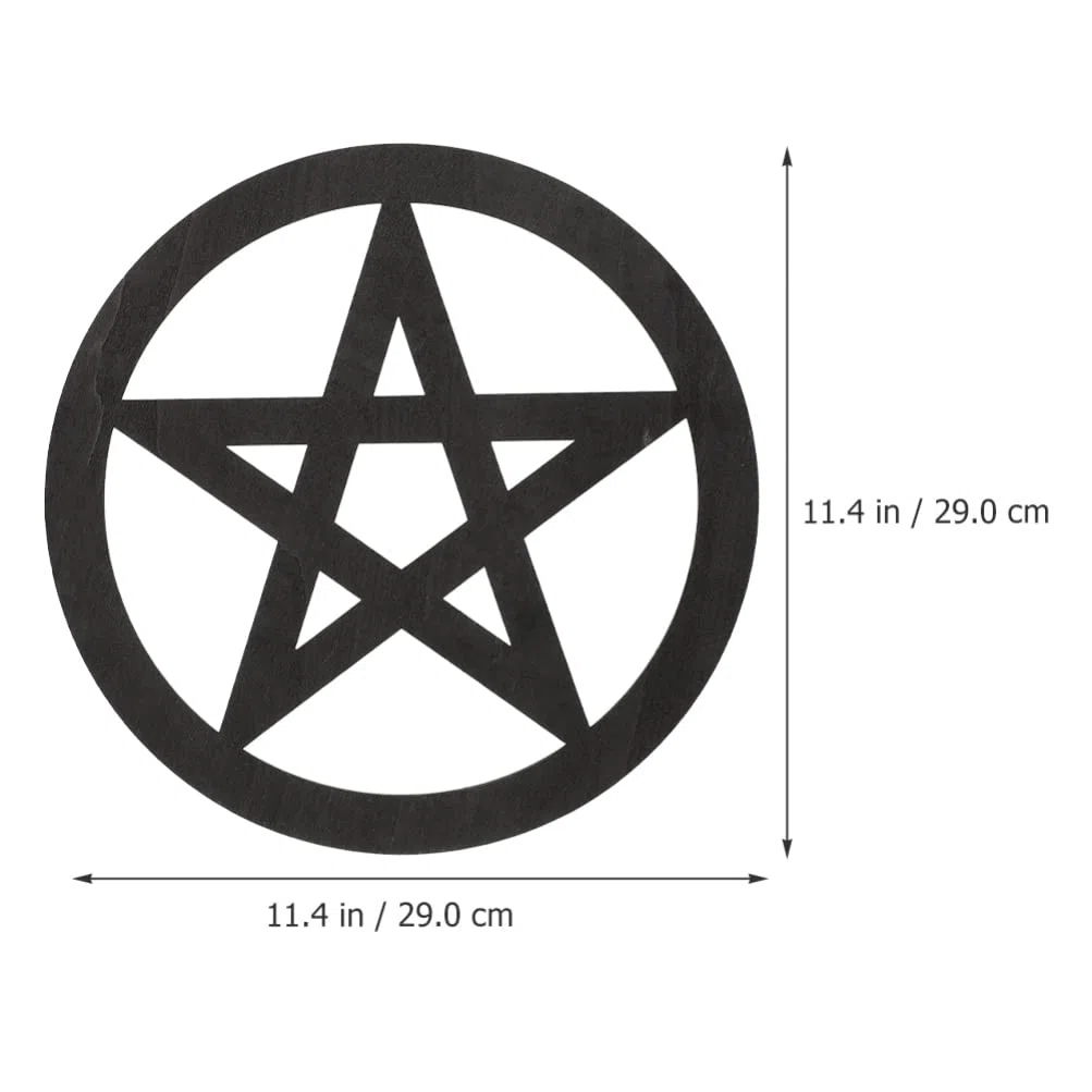 Alipis 2stücke Holz Pentagramm Wanddeko Ritual Ornament Mit Geschnitztem Design Für Altäre Vielseitig Als Untersetzer Und Dekoration Für Zuhause Büro Restaurant Und Mehr