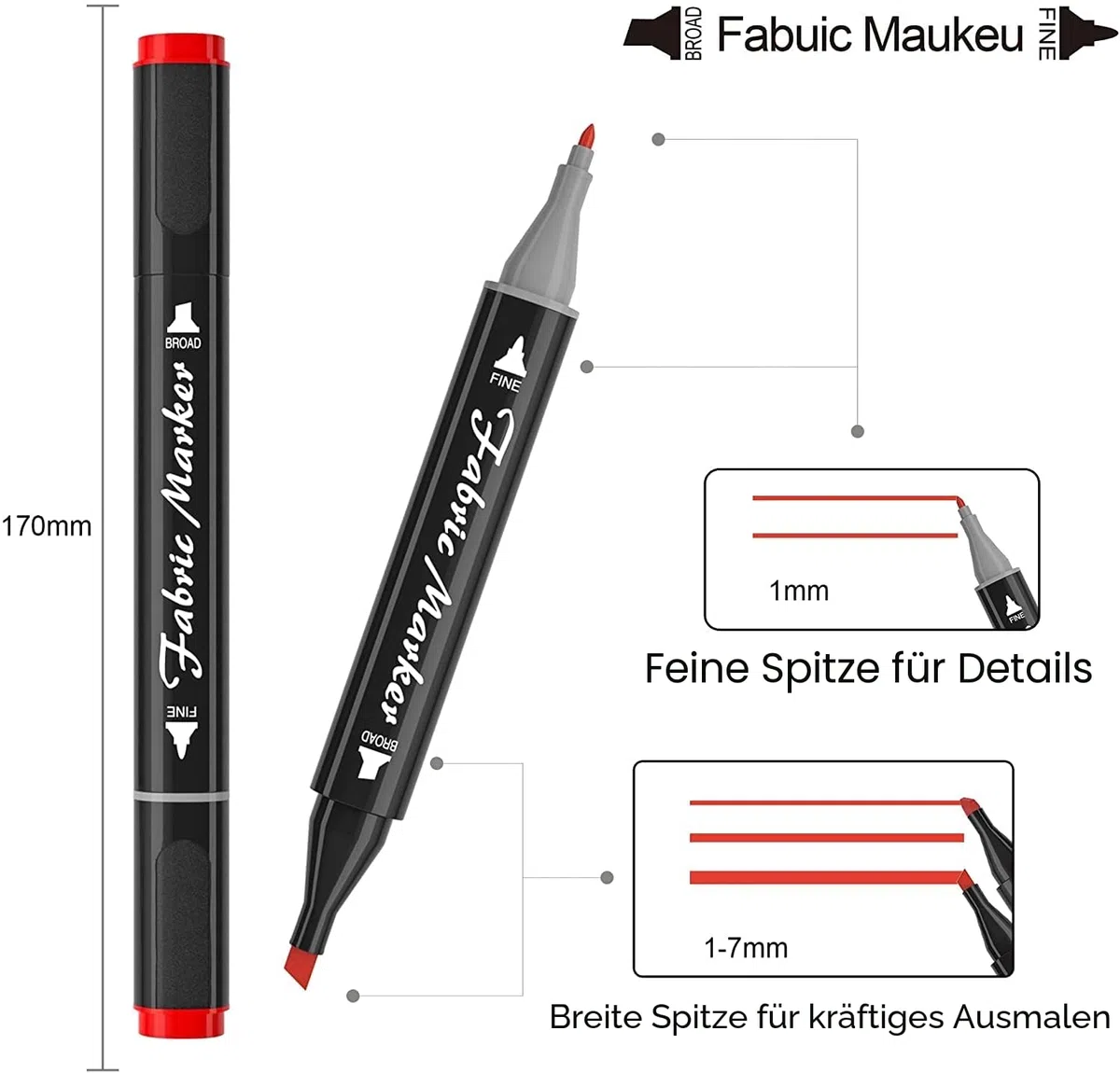 Shuttle Art Textilstifte Waschmaschinenfest, 40 Farben Textilmarker Set mit Doppelspitzen, Stoffmalstifte Waschfest, ungiftig und säurefrei, für T-Shirts, Beutel, Sportschuhen, Jeans geeignet