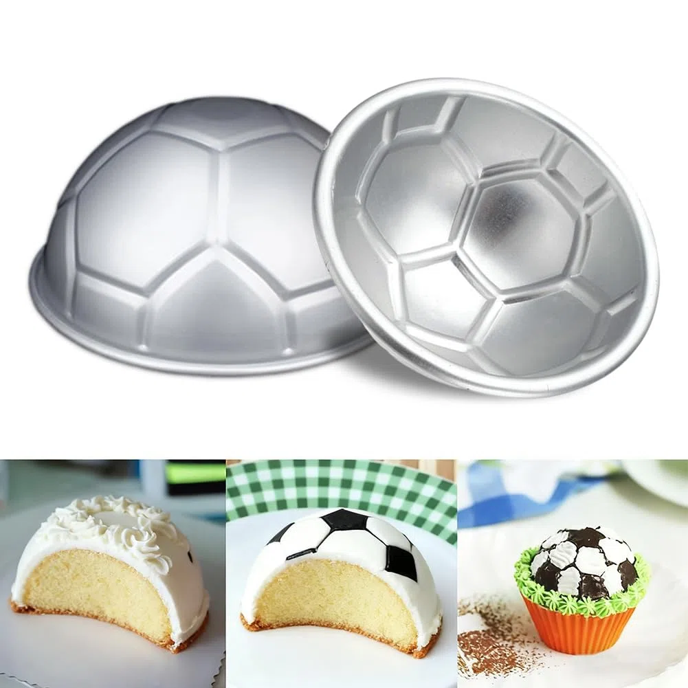 Fußball-Kuchenformen zum Backen 8 inch, Kuchenform aus Metall in Fußballform, Fußball Kuchenform aus Aluminium, Sphärisch Kuchen Backblech Aluminium Football form Backform für Dessert