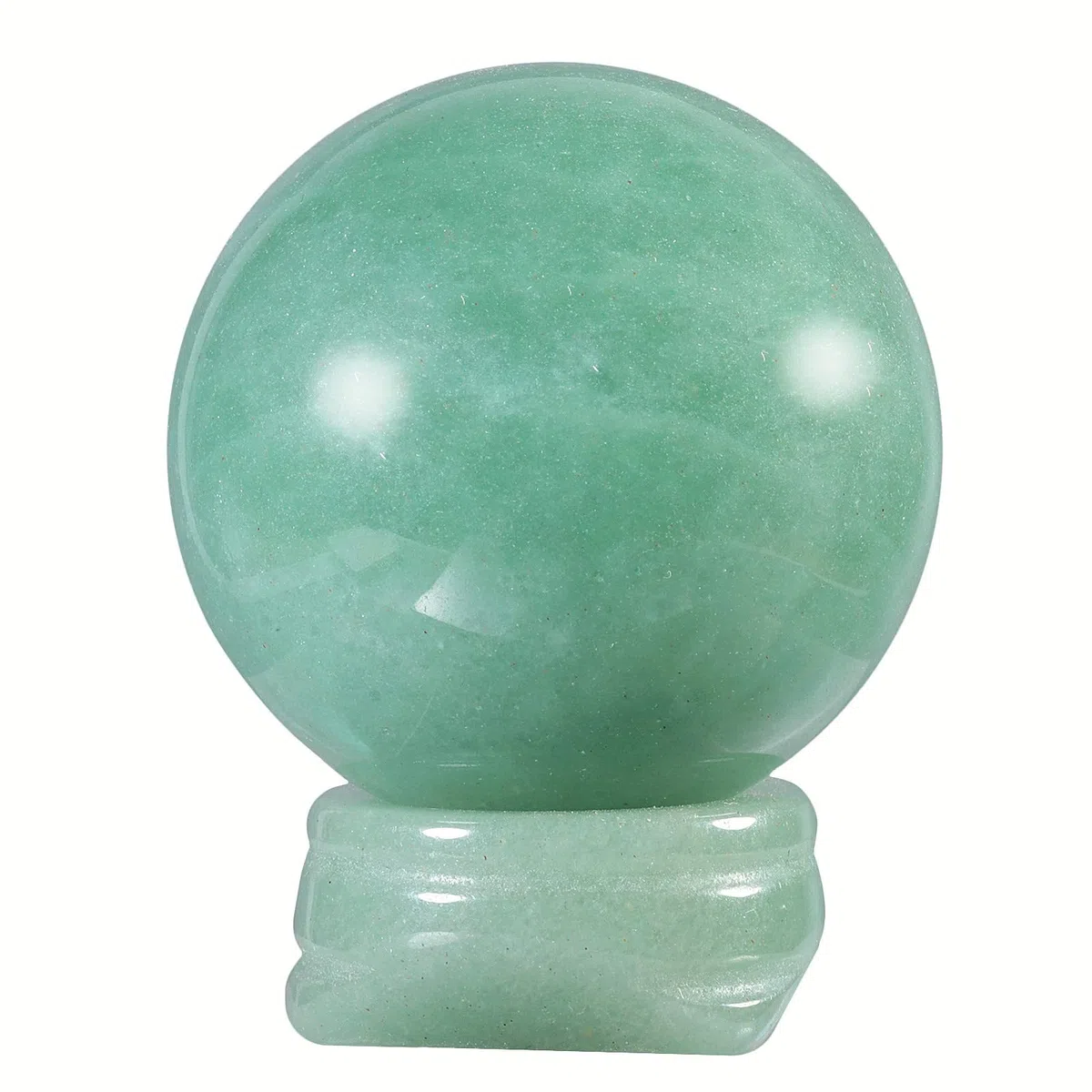 mookaitedecor Natürliche 40mm grüne Aventurin Kristallkugel mit Ständer, polierte Kristall Stein Wahrsagerkugel für Meditation Divination Fengshui Heimdekoration