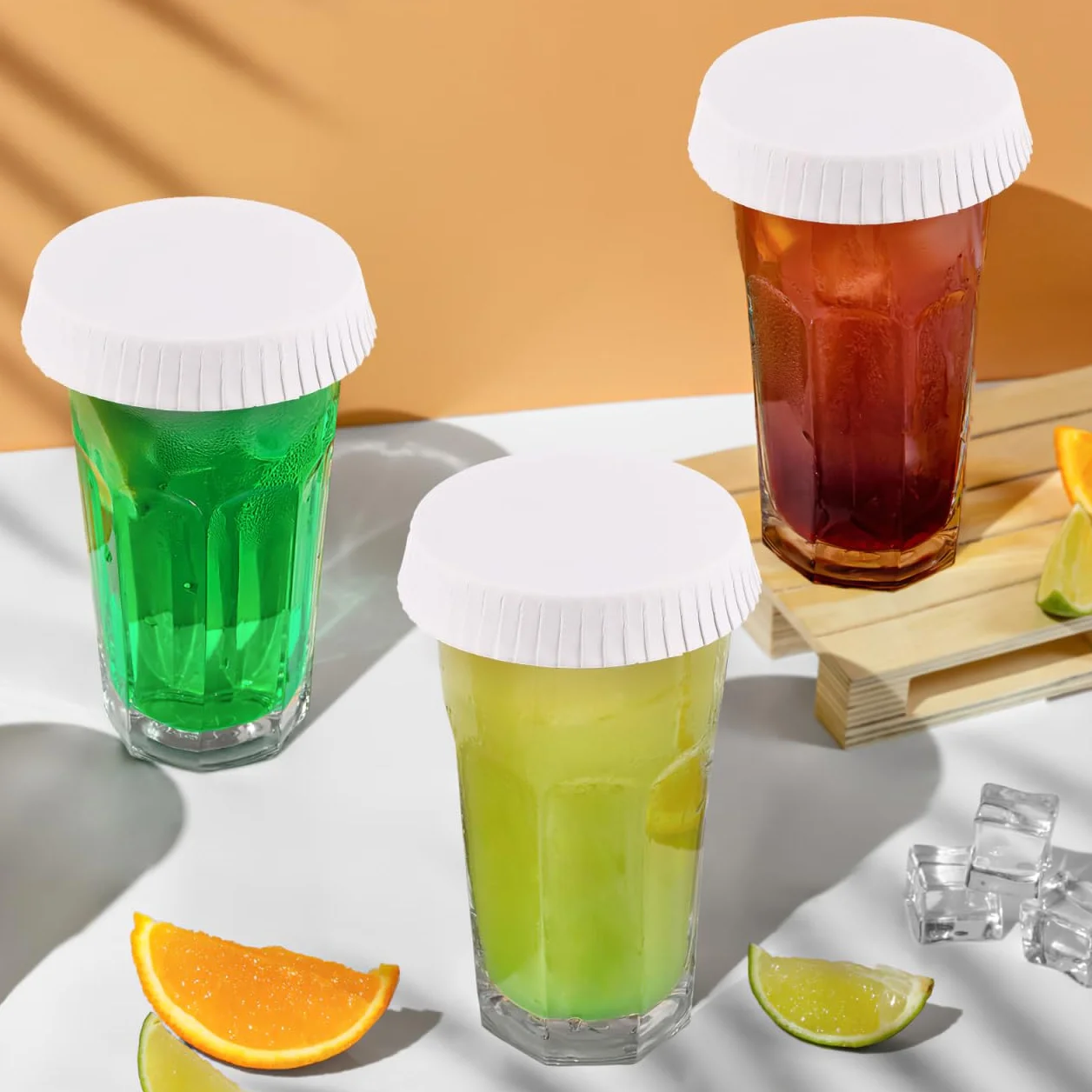 PACKOVE Becherdeckel Aus Papier 100 Stück 7.5Cm Weiß Einweg Trinkglasabdeckung Staubschutz Für Hotels Restaurants Teehäuser Veranstaltungen