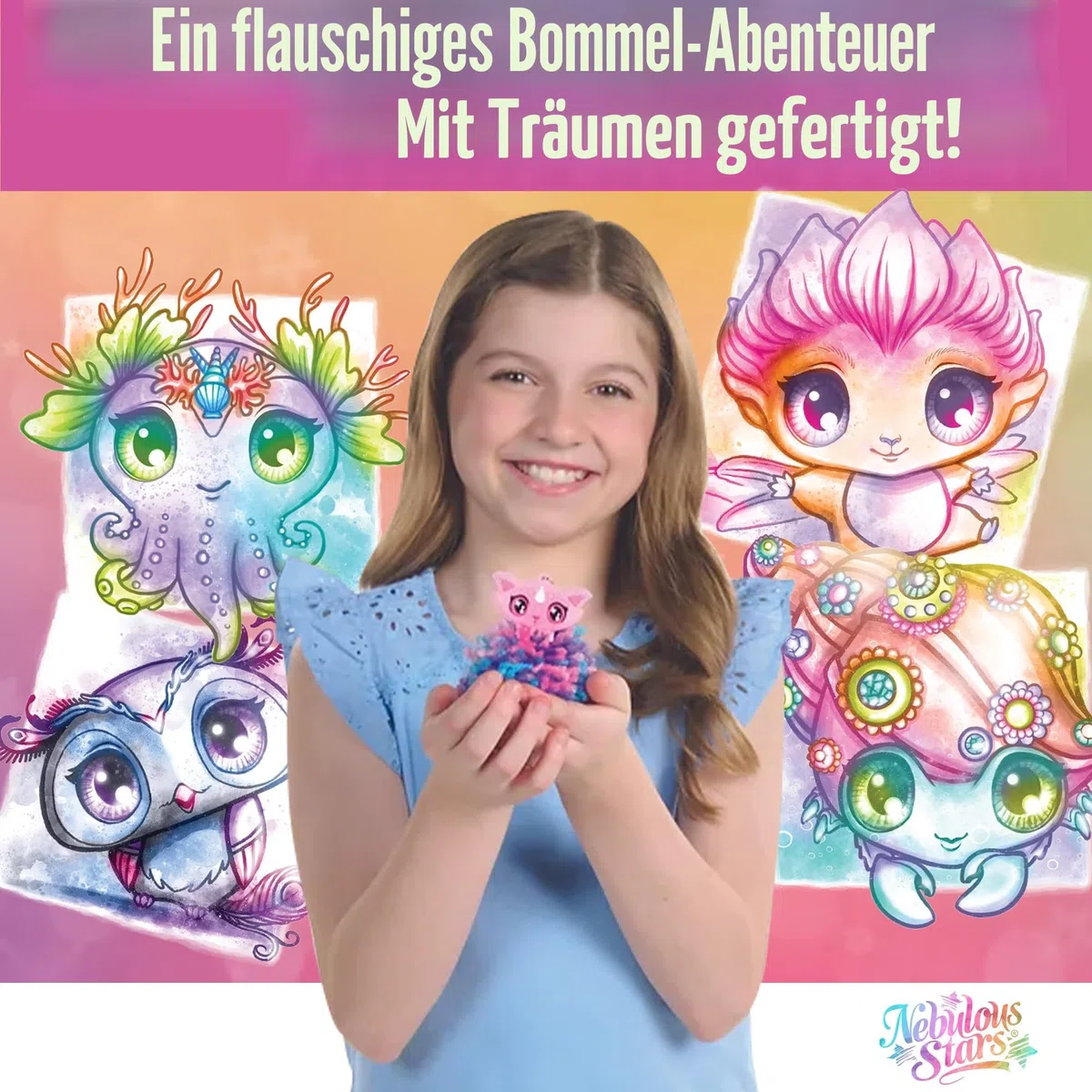 Nebulous Stars Pom-Pom Animoulous, Bastel-Set, Schlüsselanhänger, bunt