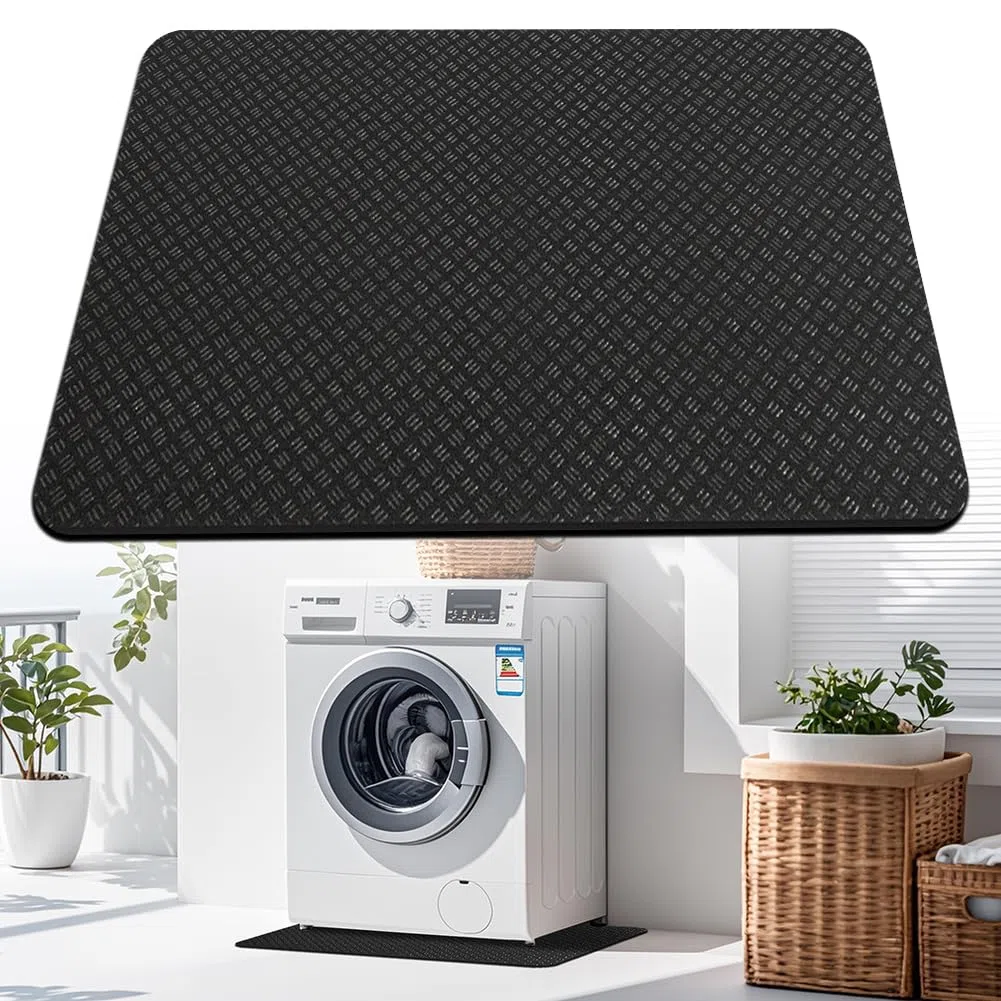 Waschmaschinen Antivibrationsmatte Silikon 60x60cm, Doppelseitig rutschfest Waschmaschinenmatte Kühlschrankmatte, Wasserdicht Bodenschutzmatte für Trockner, Waschmaschine & Kühlschrank