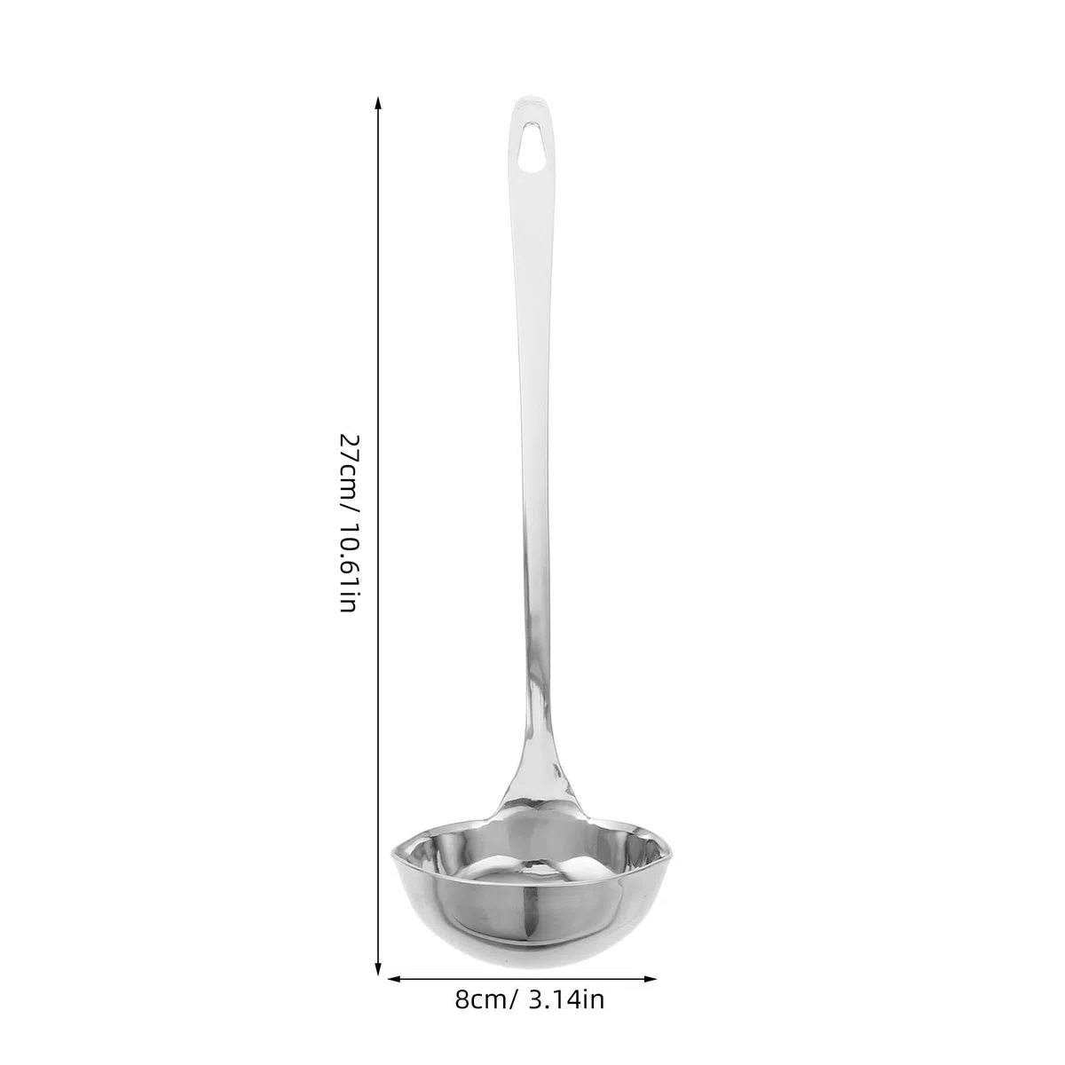 Edelstahl Suppenkelle Mit Doppeltem AusgießEr 27 Cm SchöPflöFfel FüR Links- Und RechtshäNder KüChenutensilien Zum Servieren Von Suppen Und FlüSsigkeiten
