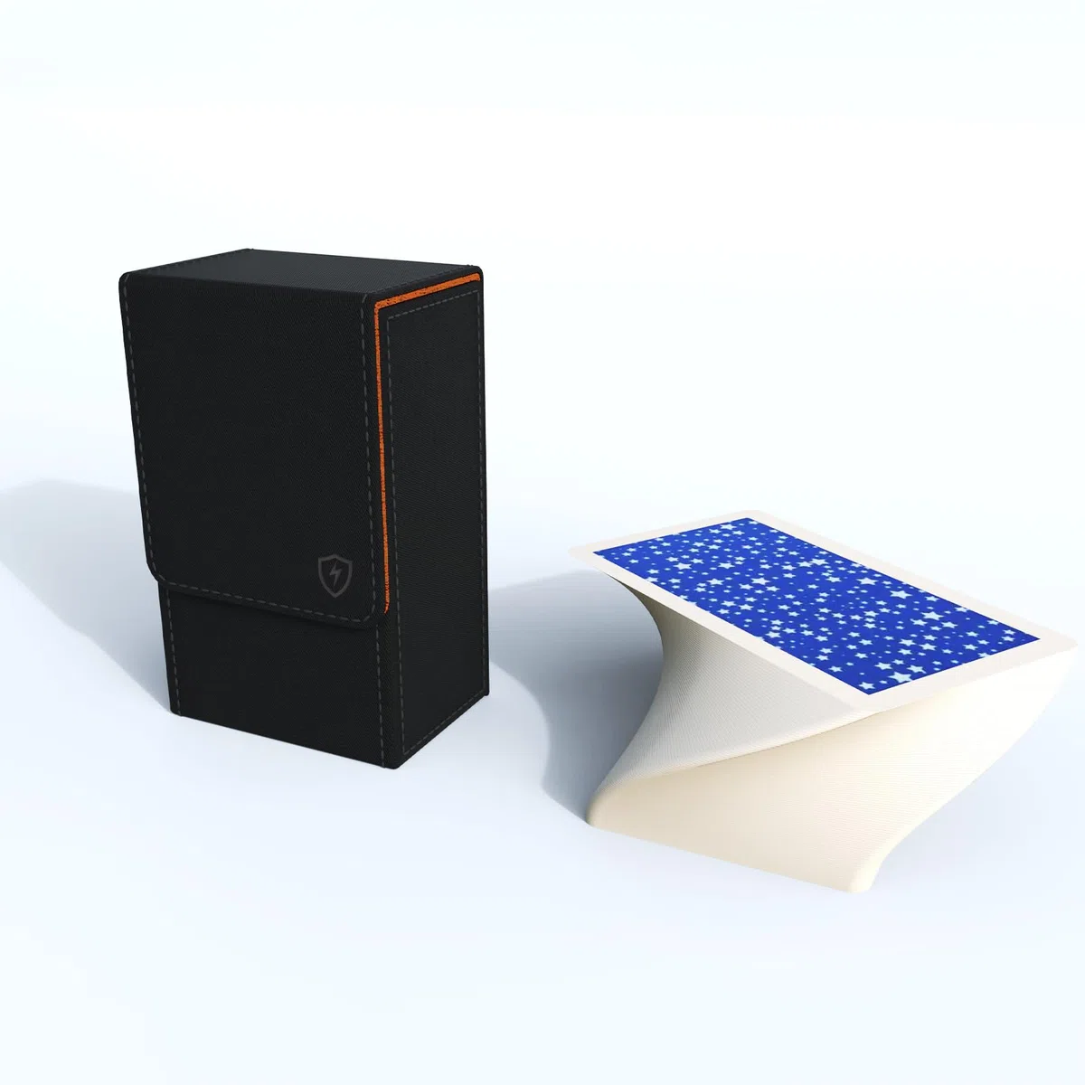 Schwarzer Tarotkartenhalter; faltbare Tarotkarten-Box mit Magnetdeckelverschluss; passend für Rider Waite Tarotkartendeck; Halter misst Standardgröße 137 x 86 x 57 mm (Orange)