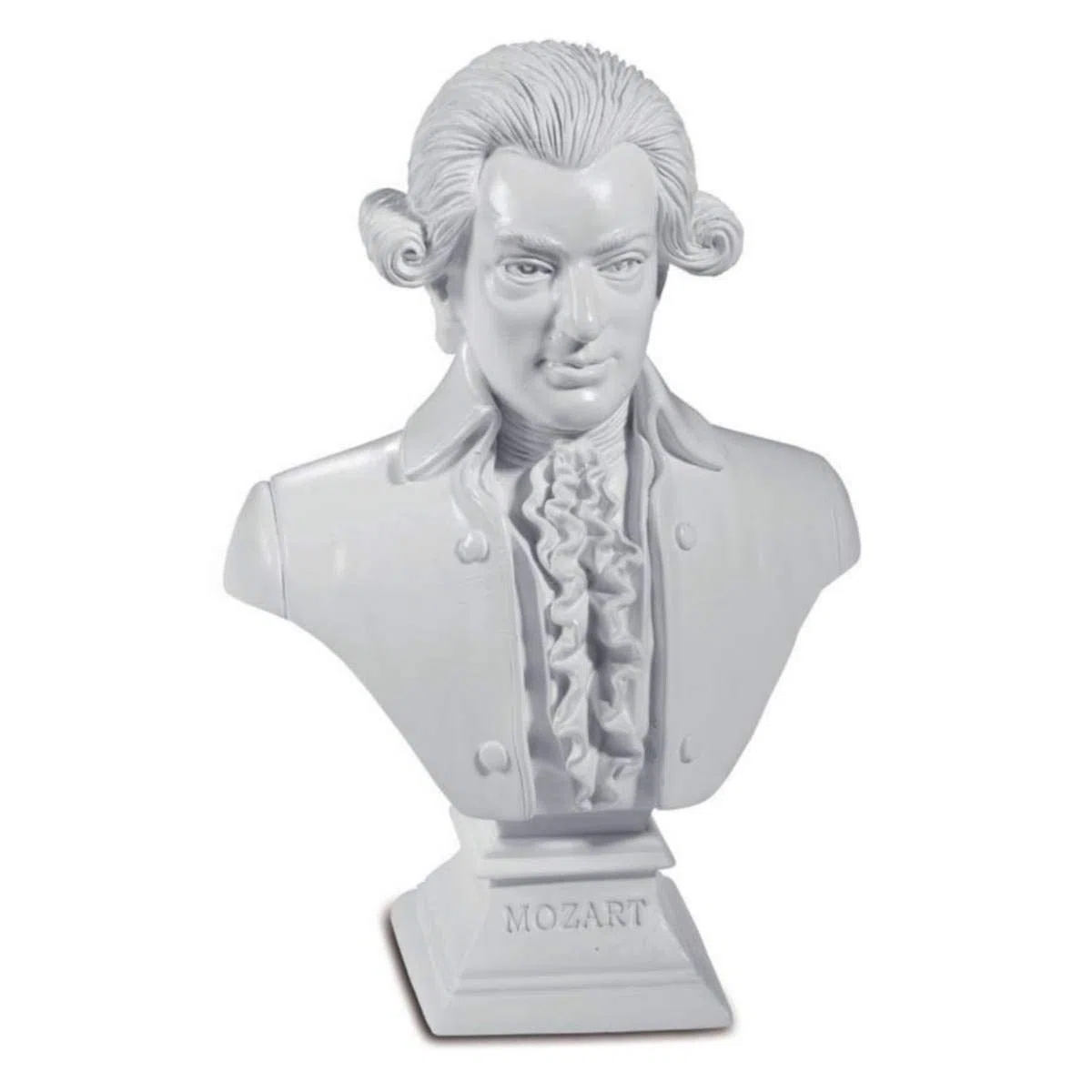 Kleine Büste Wolfgang Amadeus Mozart, Weiß, Polyresin, Büste, 2970781031, 340484011, 12.5x9x4.5cm