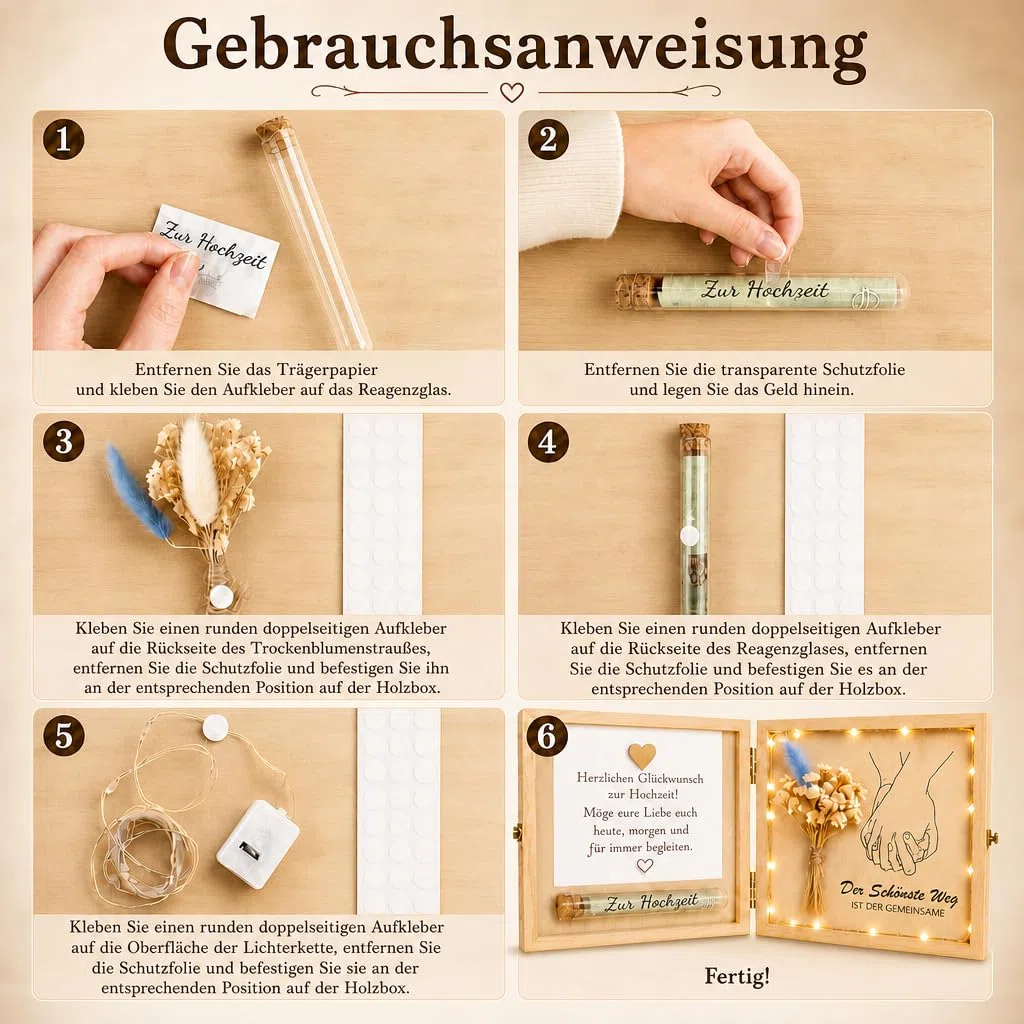 Hochzeitsgeschenke für Brautpaar, LED Holzbox Hochzeitsgeschenk Geld Geldgeschenk Hochzeit Geldgeschenk, Geschenkbox Geldgeschenke zur Hochzeit Geldgeschenke Verpackung