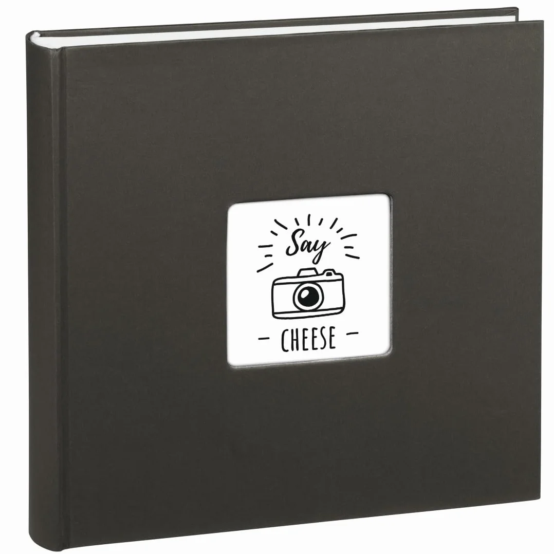 Hama Fotoalbum Jumbo 30x30 cm (Fotobuch mit 100 weißen Seiten, Album für 400 Fotos zum Selbstgestalten und Einkleben) schwarz