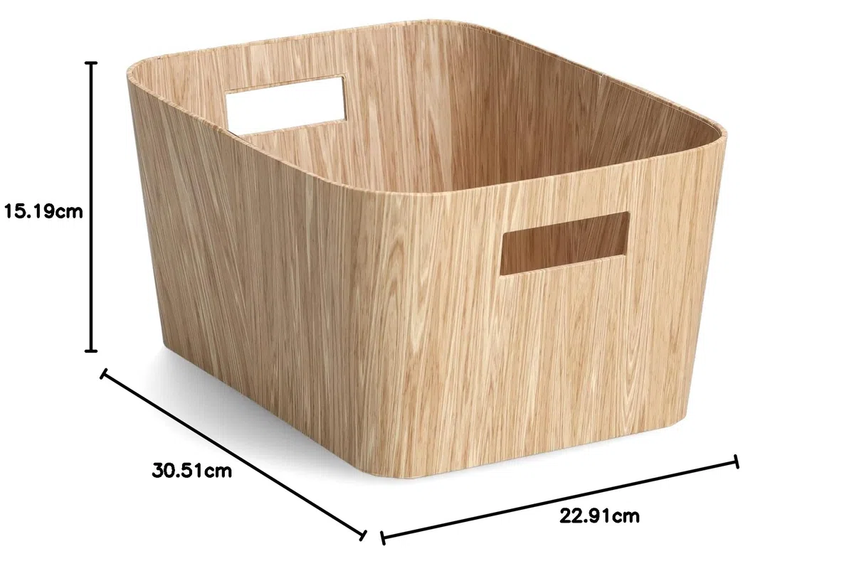 Zeller 14430 Aufbewahrungsbox "Holz", Pappe, ca. 30,5 x 22,9 x 15,2 cm, Deko, Holz-Optik