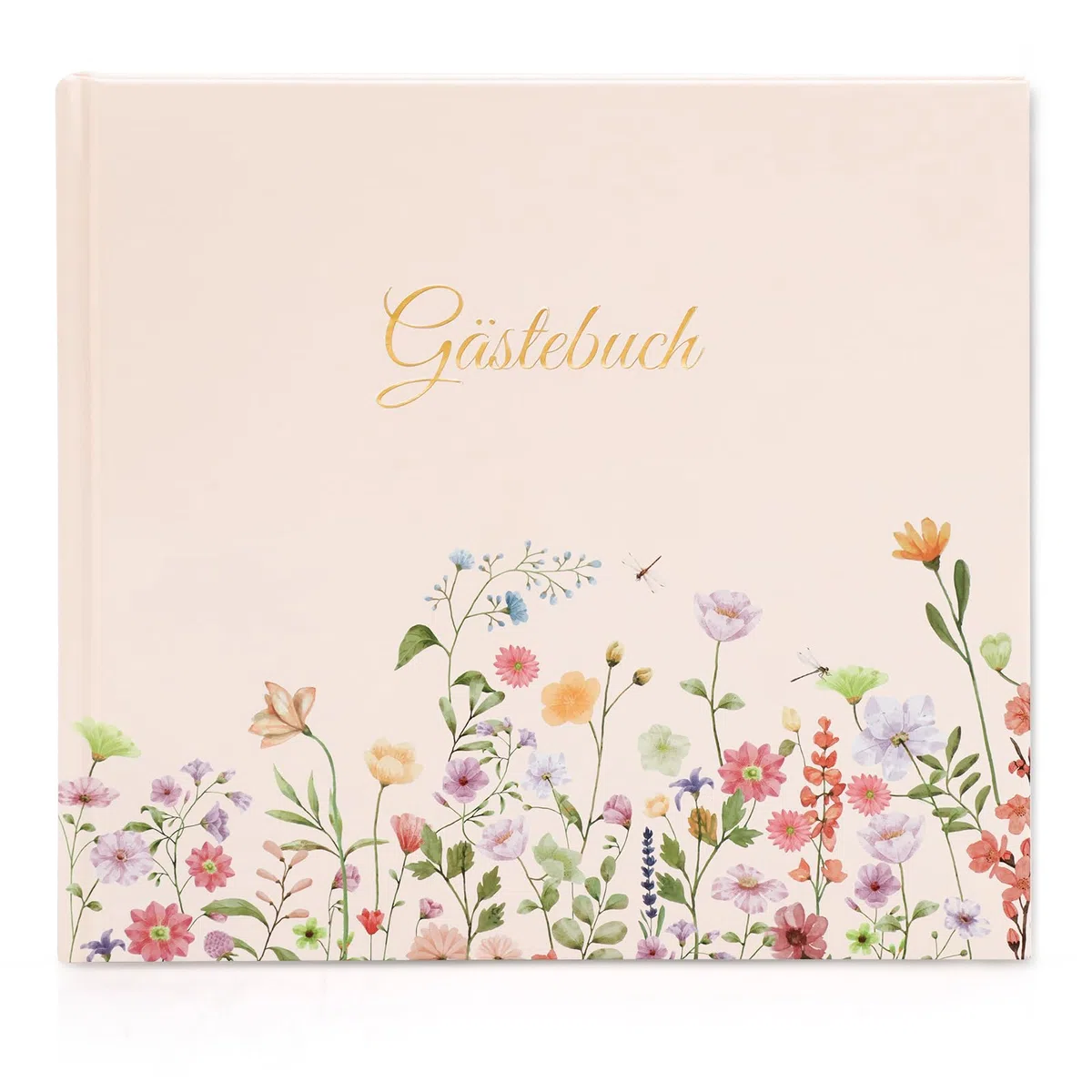 Gästebuch Geburtstag Blanko mit 40 Schöne Aufkleber und 48 Doppelseiten Premium Dickem Papier,Größe 21x23cm Guest Book,Hochzeitsgästebuch für Hochzeiten Geburtstage Polterabend Taufe Ferienwohnung