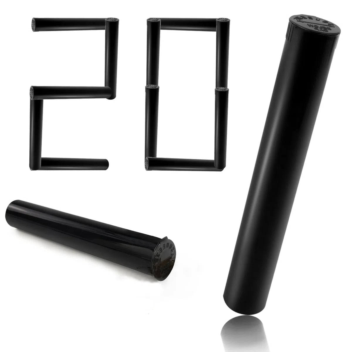TORMEN 116 mm Tuben, wasserdicht, luftdicht, Kunststoff, Quetschflaschen mit Kappen, Schwarz, 20 Stück