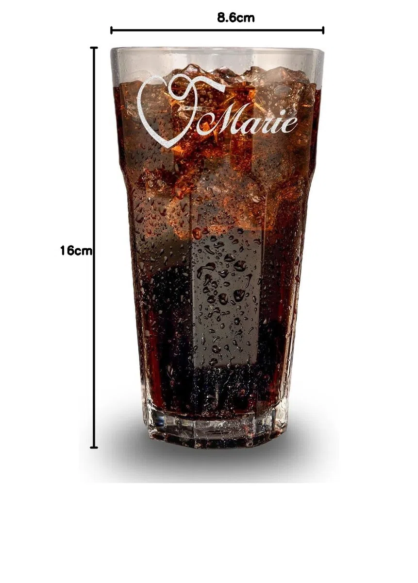 polar-effekt Longdrinkglas mit Gravur - Cocktail-Glas 480 ml - Barglas personalisiert mit Namen - Geschenk-Idee zum Geburtstag - Motiv Name mit Herz