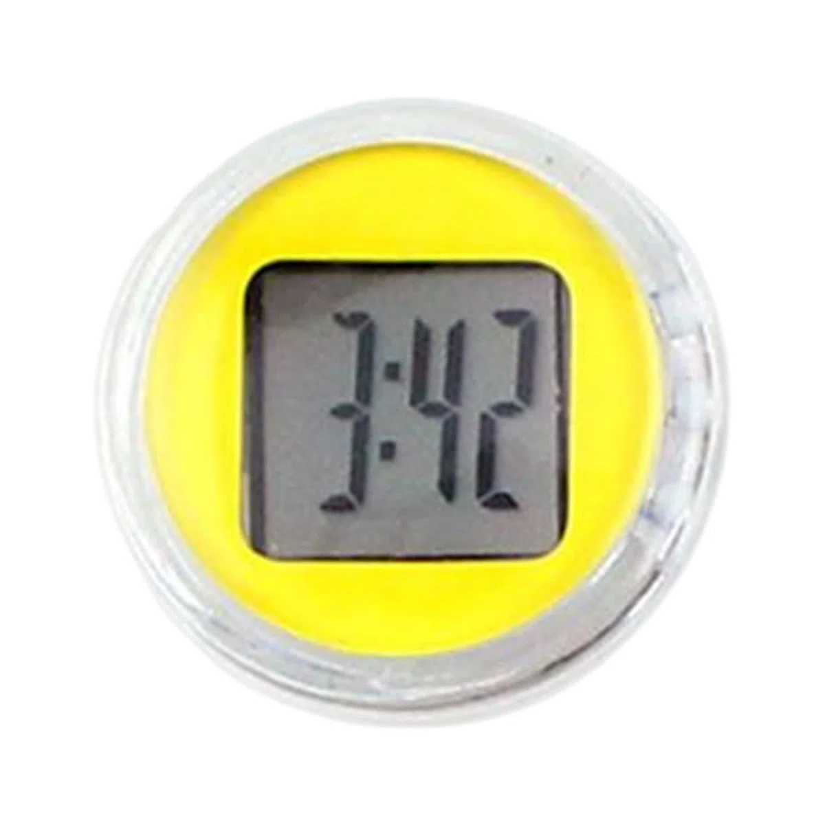 F Fityle Digitaluhr Mini Wasserdicht für Motorrad, Digital Uhr Stick-On, Elektronische Uhr Zum Aufkleben, Motorrad Lenkeruhr Zeitanzeige für Fahrrad Motorrad SUV Verschiedene Modelle, GELB