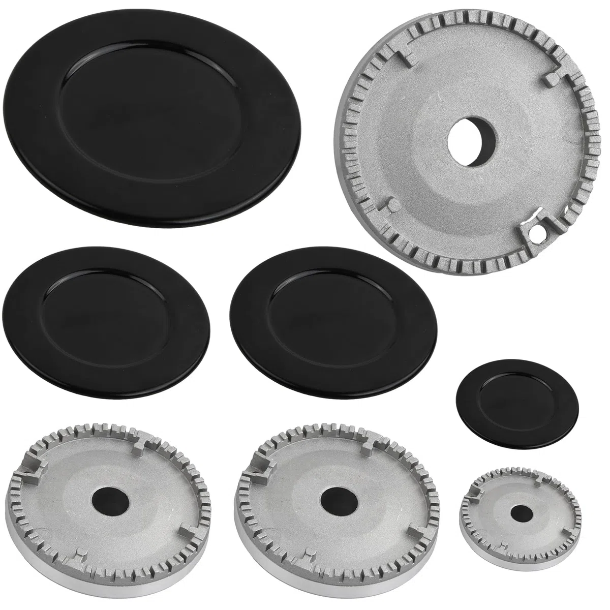 4pcs Brenner-Set, Gas-brenner Crown & Flammenkappe, Küchenbrenner, Passend für die Meisten Gasherdbrenner, Schnellbrennerkappen-Set, für Kochplatten Ariston Indesit Samet Nardi