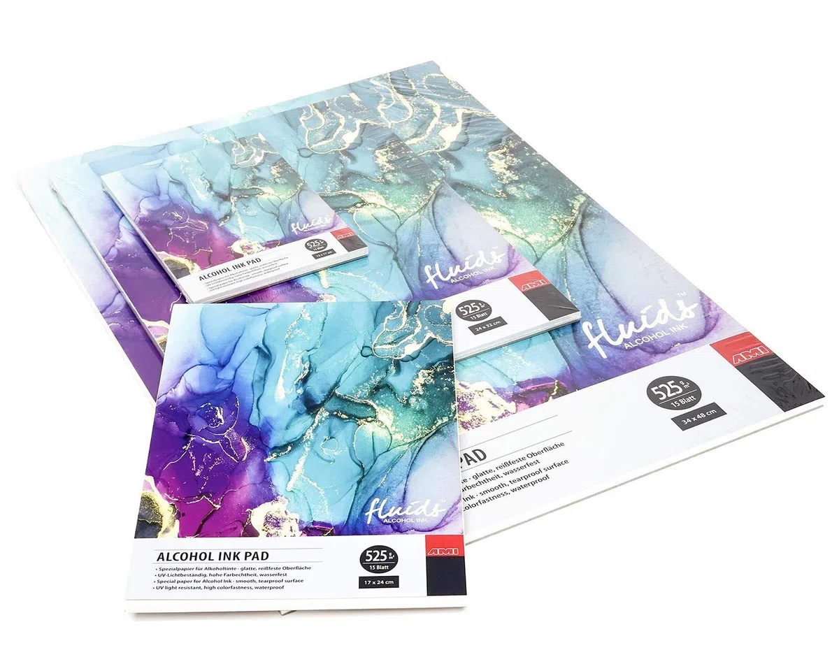 ARTSERVICE-TUBE Alcohol Ink Block, Alkohol-Tinte Papier, Bogenware, 525g/m² (17x 24 cm Block)